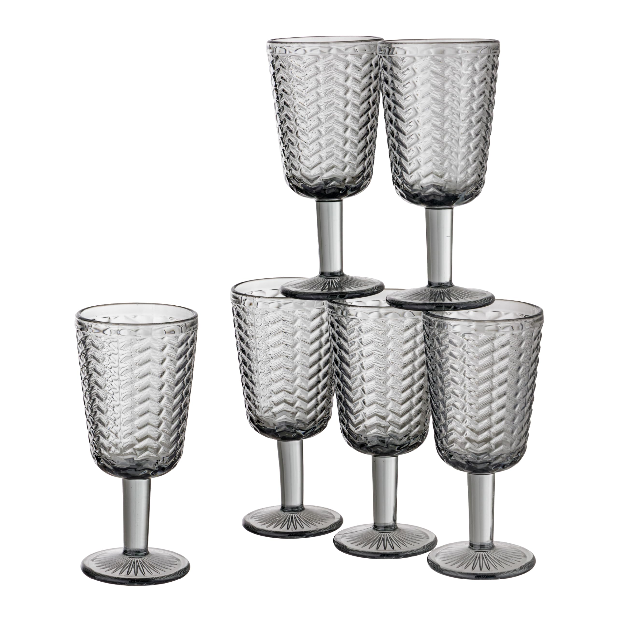 Baroni Home Wave set 6 calici vetro blu 27 cl