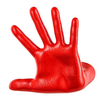 Baroni Home Mano Stop statuetta rossa resina
