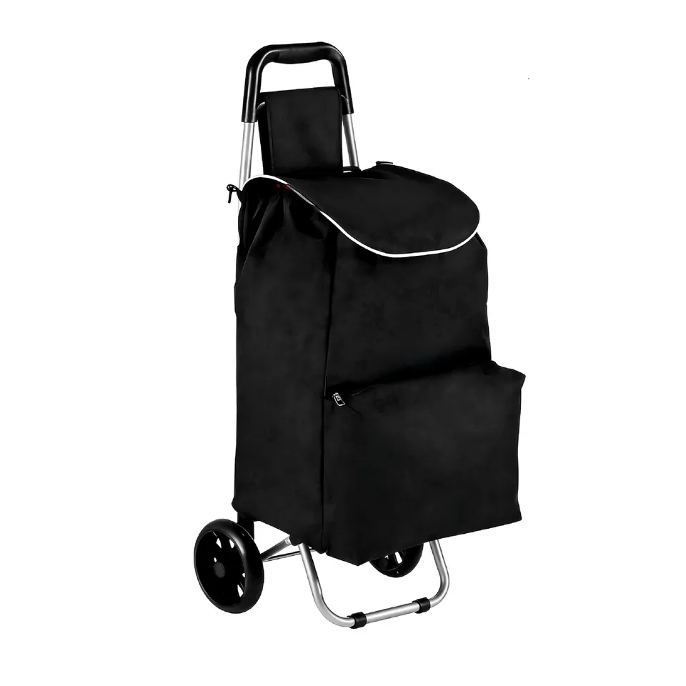 Baroni Home Carrello Spesa 35L Nero 35x35x94 cm Ruote