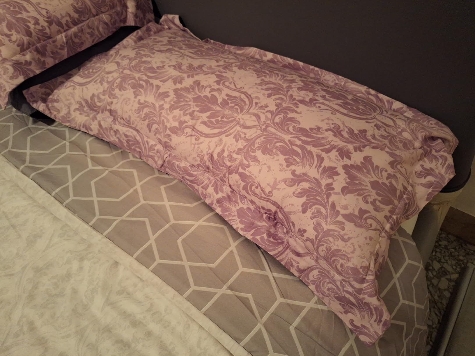 Textilhome Copripiumino Matrimoniale Grigio 260x240 cm Reversibile