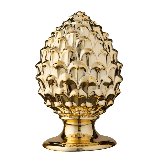 Baroni Home pigna siciliana porcellana oro L 14x14x22 cm