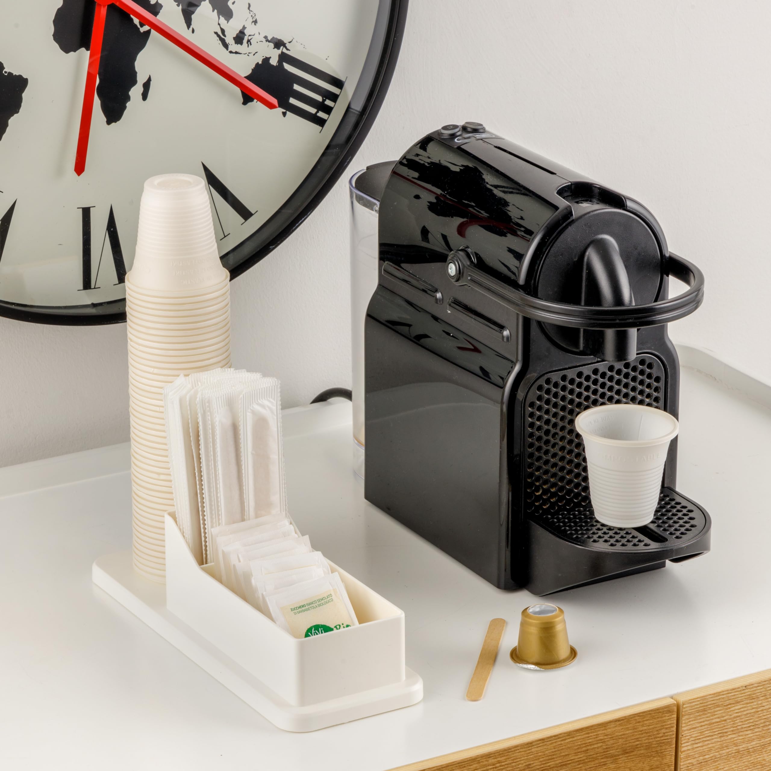Baroni Home Organizer Caffetteria Porta Tazzine Bianco 24 cm