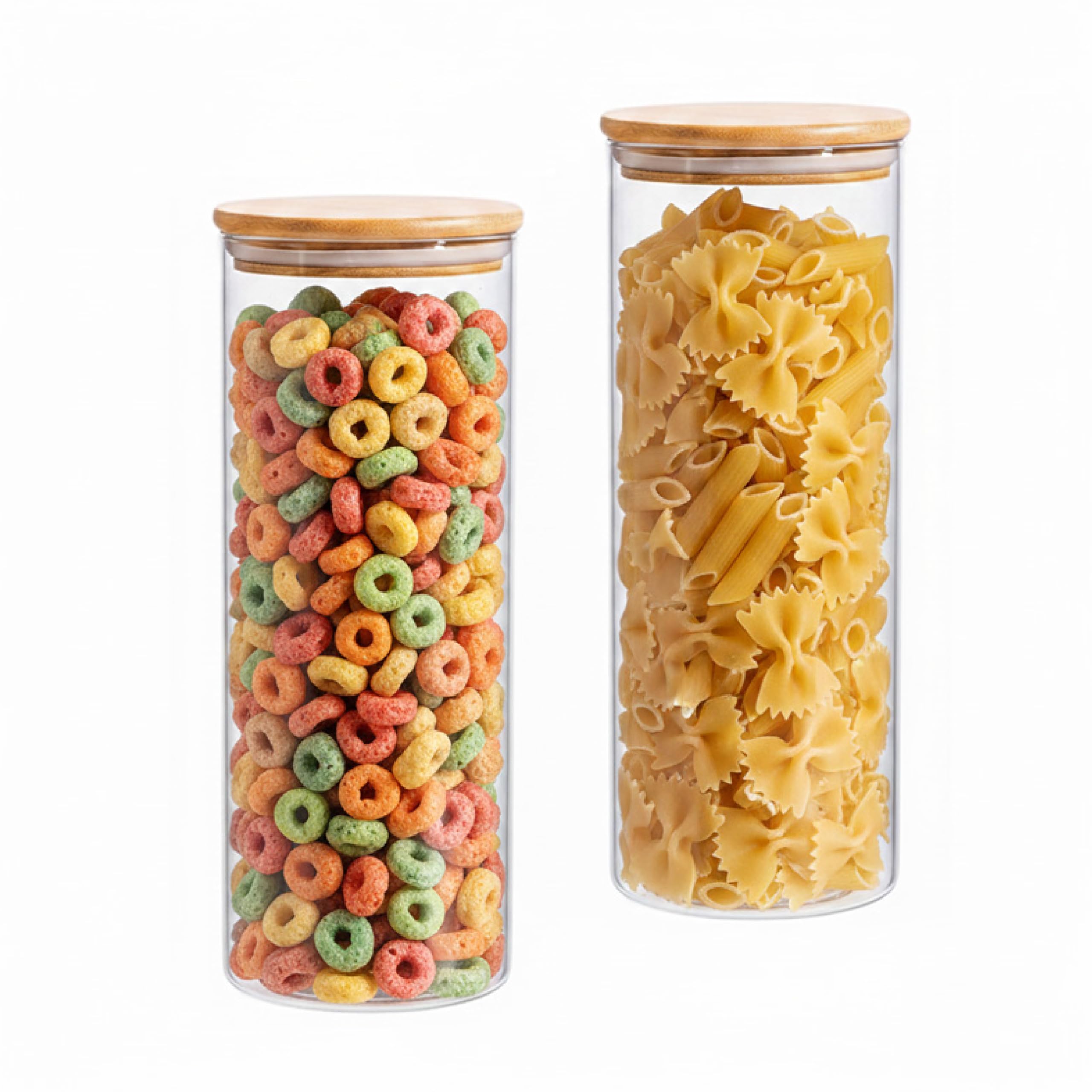 Baroni Home Set 10 Barattoli Vetro 120 ml con Tappo Bamboo