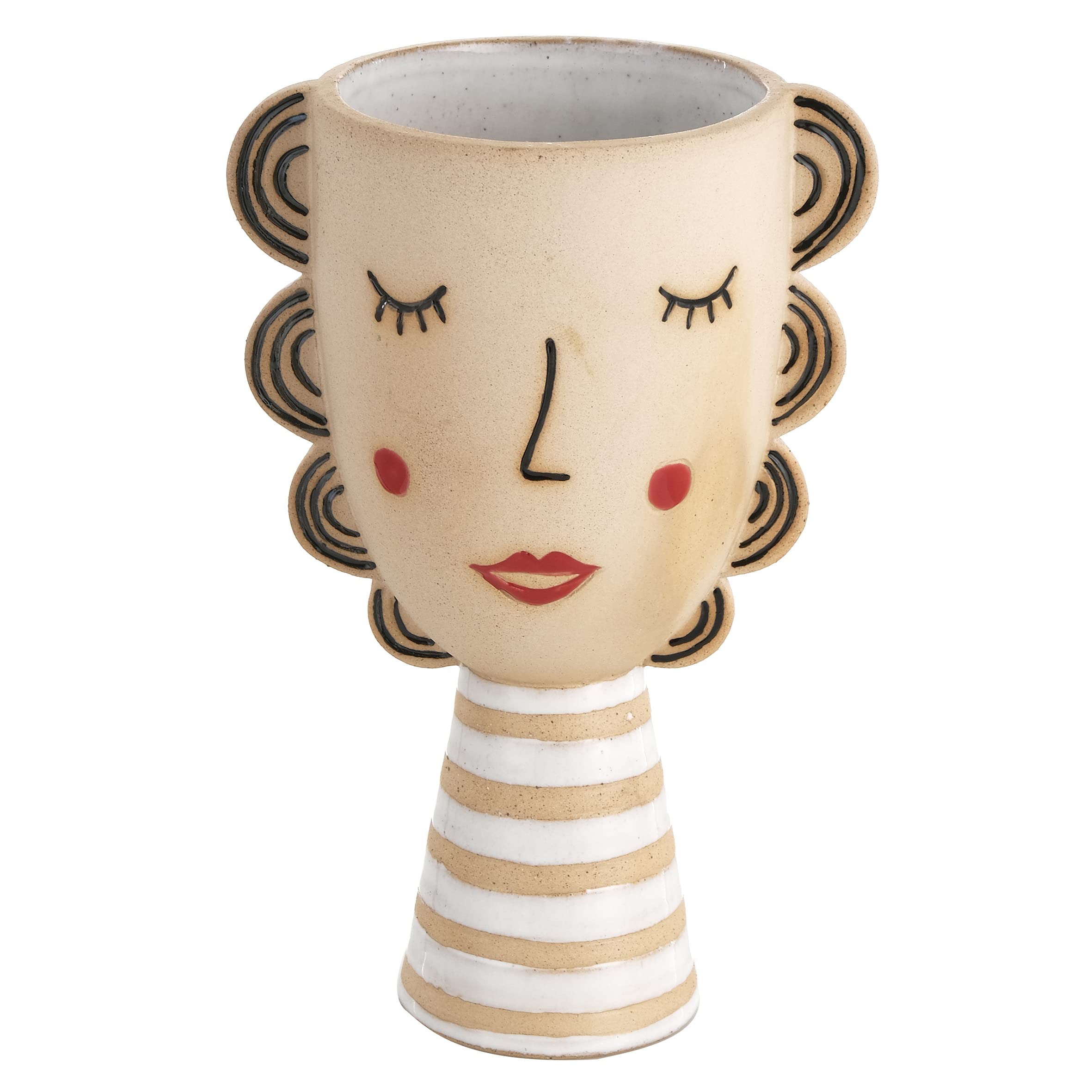 Baroni Home Vaso Ceramica Meditatore Grande con Piantina