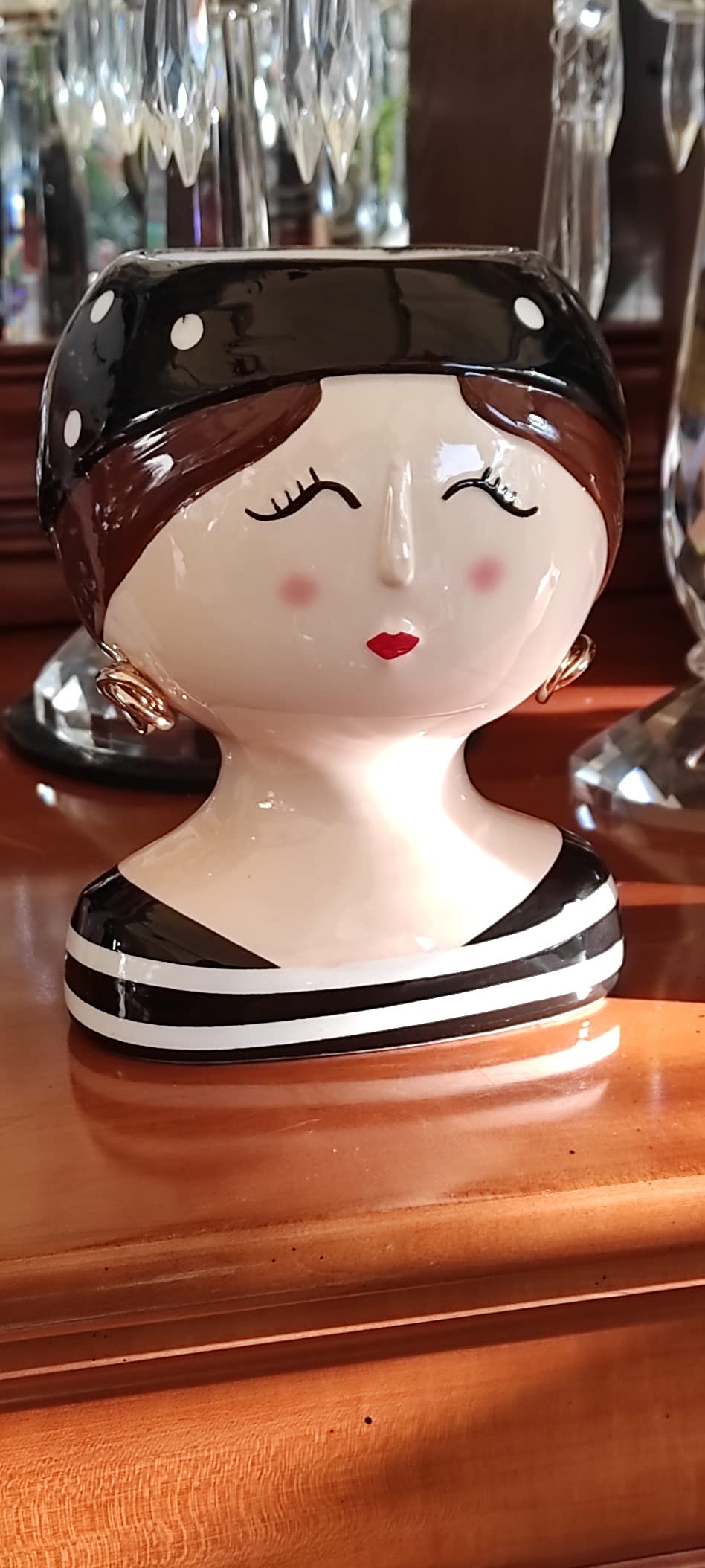Baroni Home Girl Coroncina Bianca Vaso Ceramica 12x11x20 cm