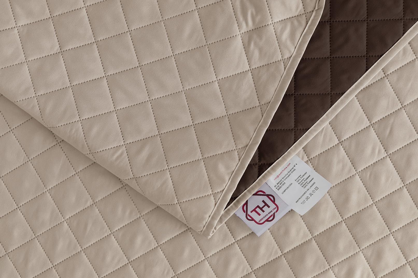 Textilhome Luka copripoltrona relax beige 55 cm reversibile