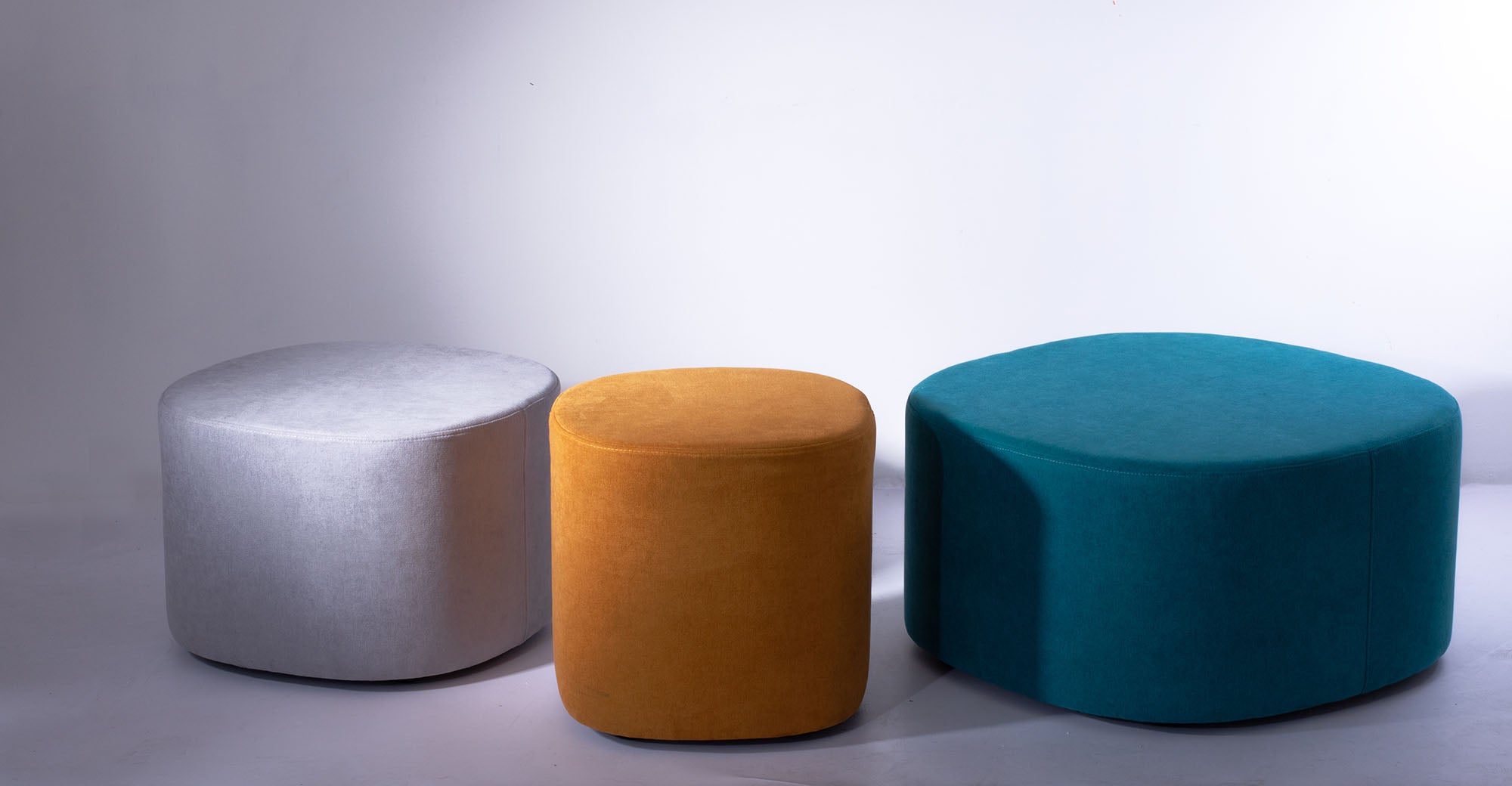 Spouf Job pouf rotondo tessuto ecopelle