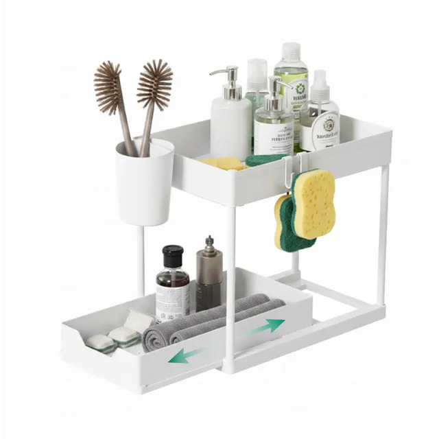 Baroni Home Organizer Sottolavello 2 Livelli Bianco 21x38x36 cm