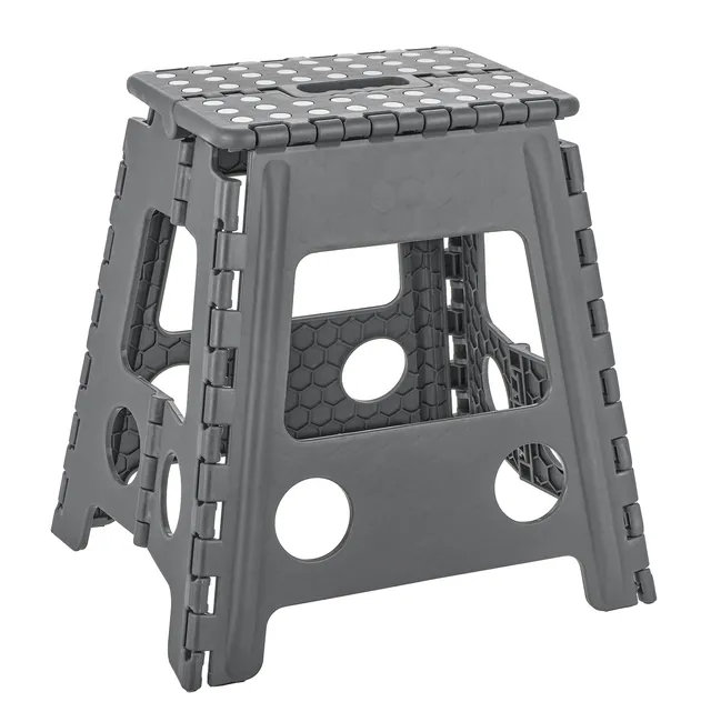 Baroni Home Sgabello Pieghevole L Grigio Scuro 130 kg