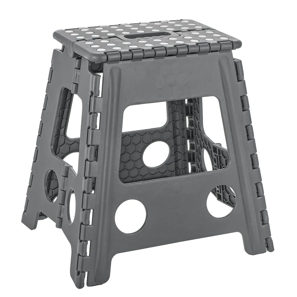 Baroni Home Sgabello Pieghevole L Grigio Scuro 130 kg