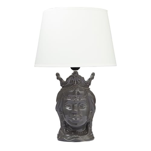 Baroni Home Pigna Nera Lampada Tavolo Ceramica E27