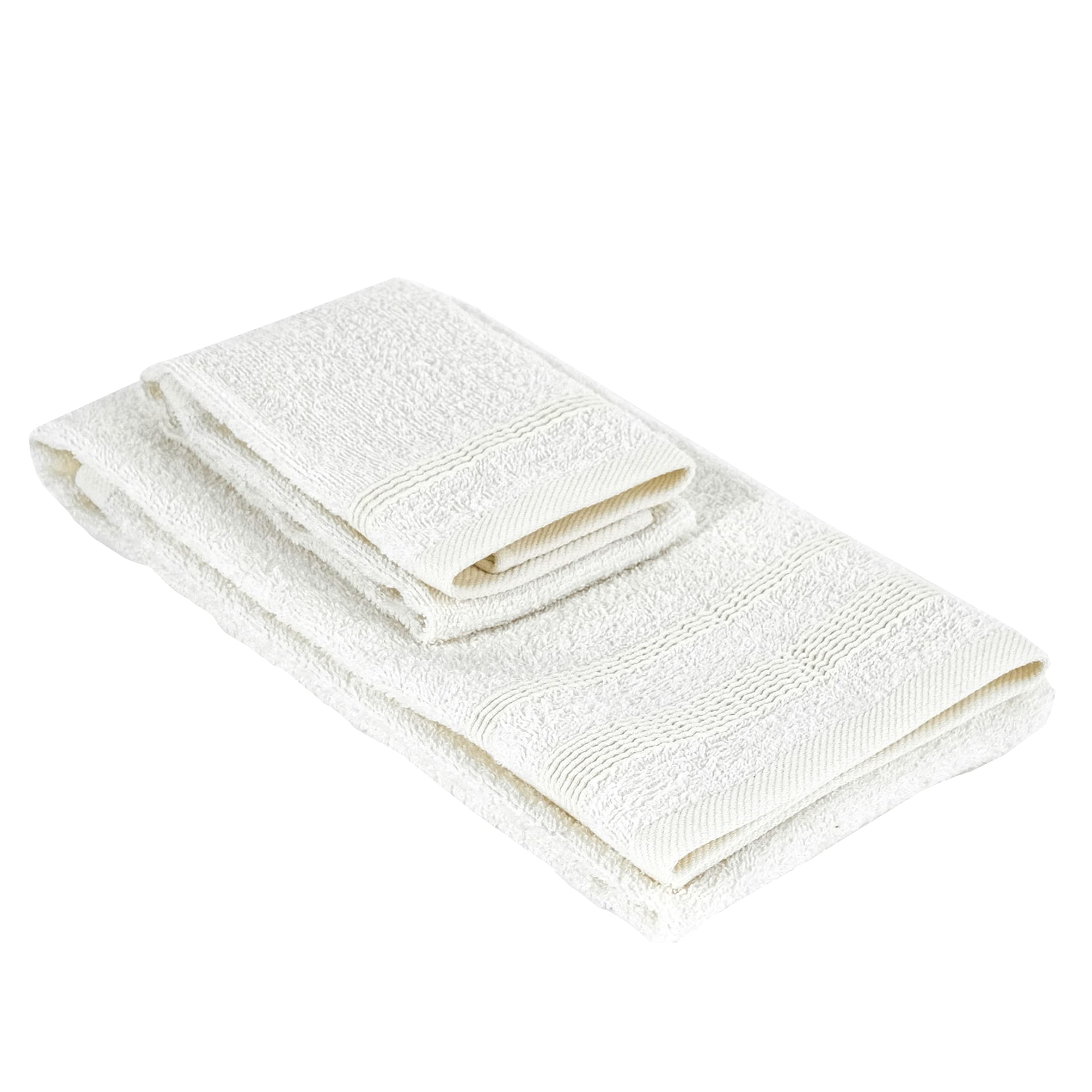 Baroni Home Afrodite set 2 asciugamani bianco 100% cotone
