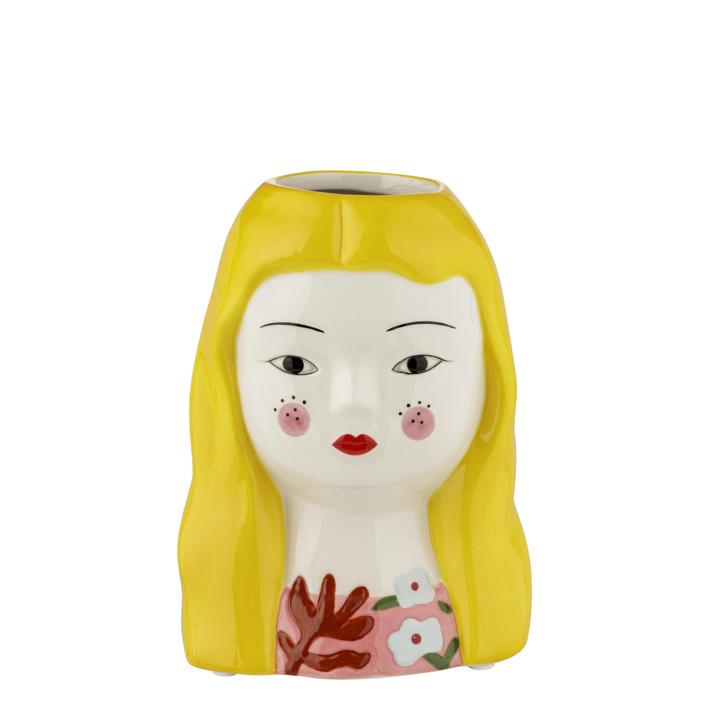 Baroni Isotta Vaso Ceramica Rosso Grande 15x11x18 cm