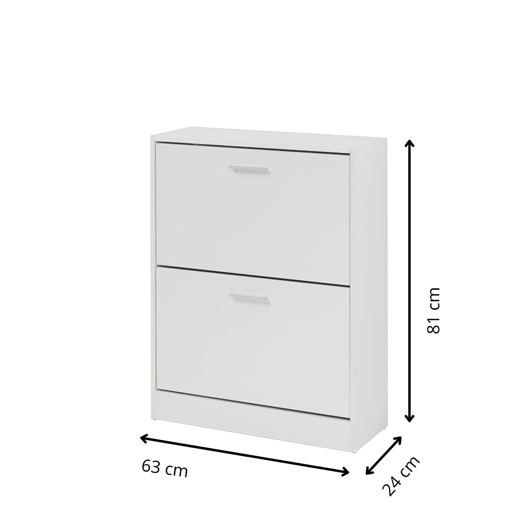 Baroni scarpiera slim 2 ante bianca 63x24x81 cm 12 paia