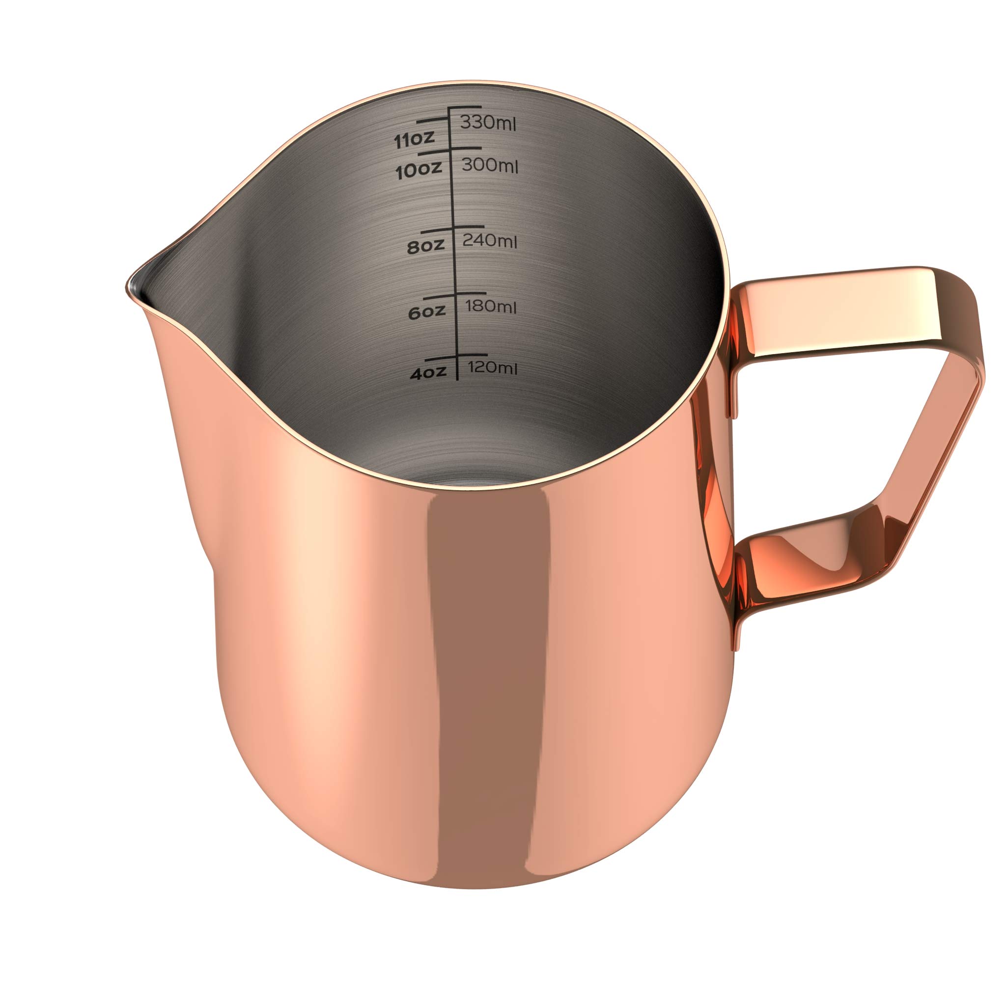 bonVIVO Muvo Lattiera Acciaio Inox 330 ml Argento Graduata