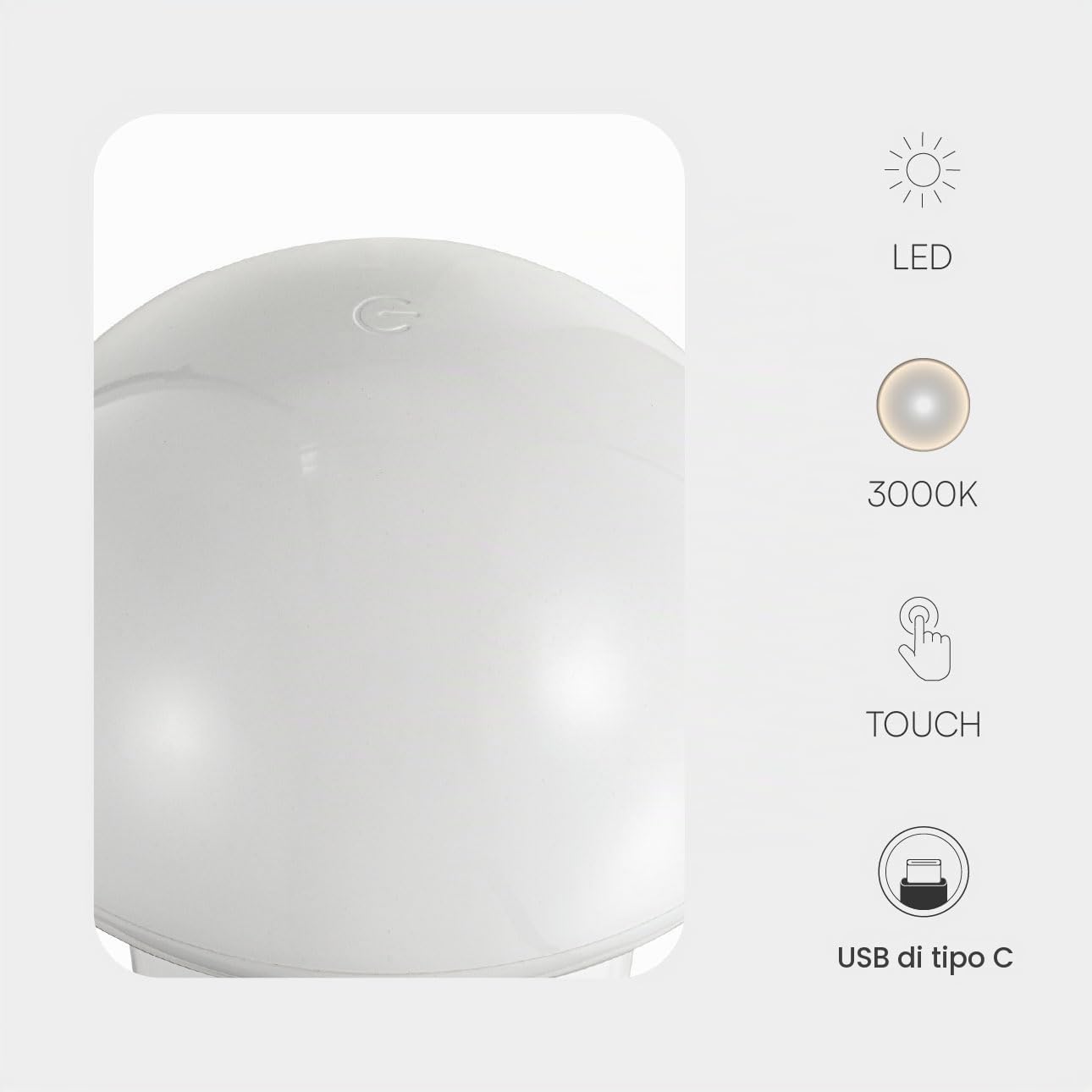 Baroni Home Lampada LED Fungo PVC Bianca 15x15x16,5 cm