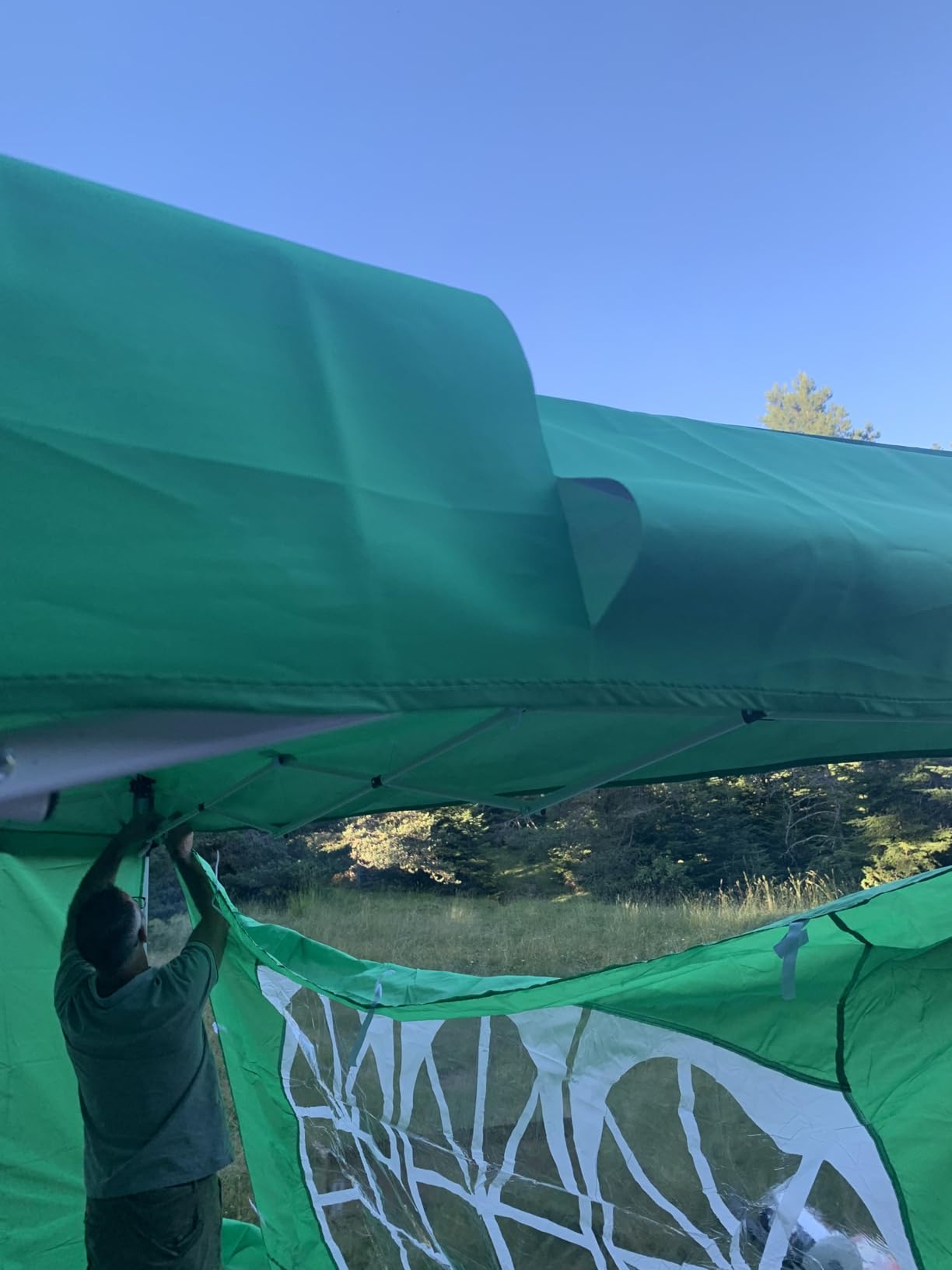Baroni Home Gazebo 3x3 m Bianco Pieghevole con 4 Pareti