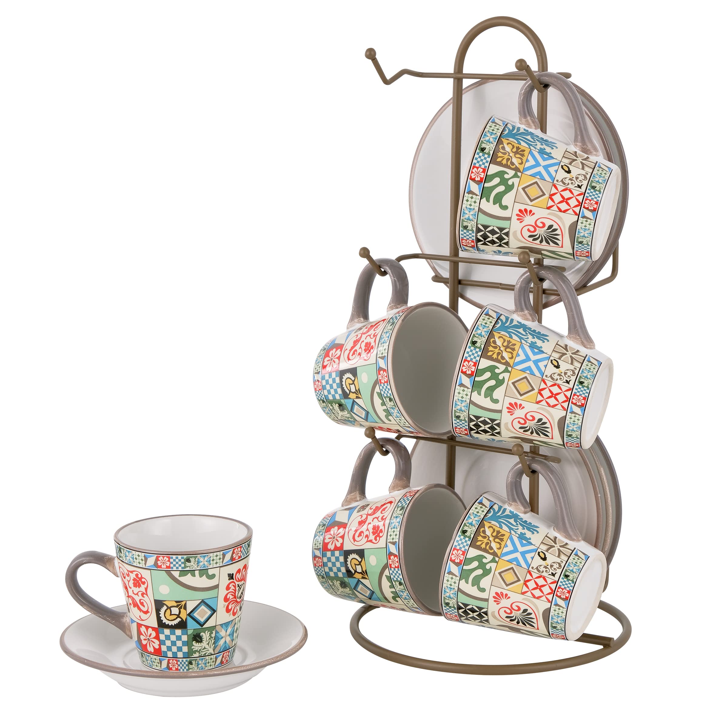 Baroni Home CRW832 portamestoli ceramica con mestoli 11x11x25 cm