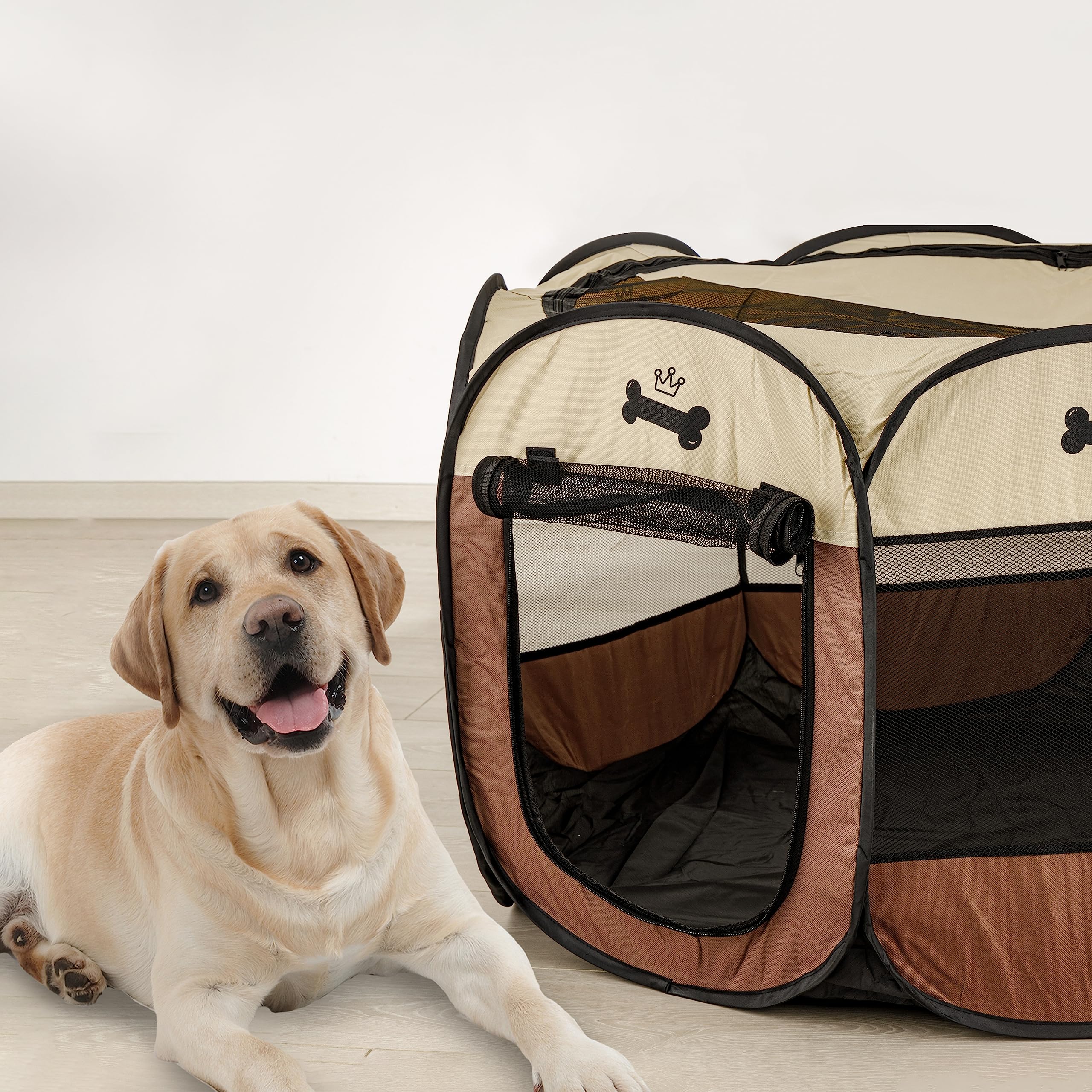 Baroni Home recinto pieghevole marrone L 96x60x45 cm