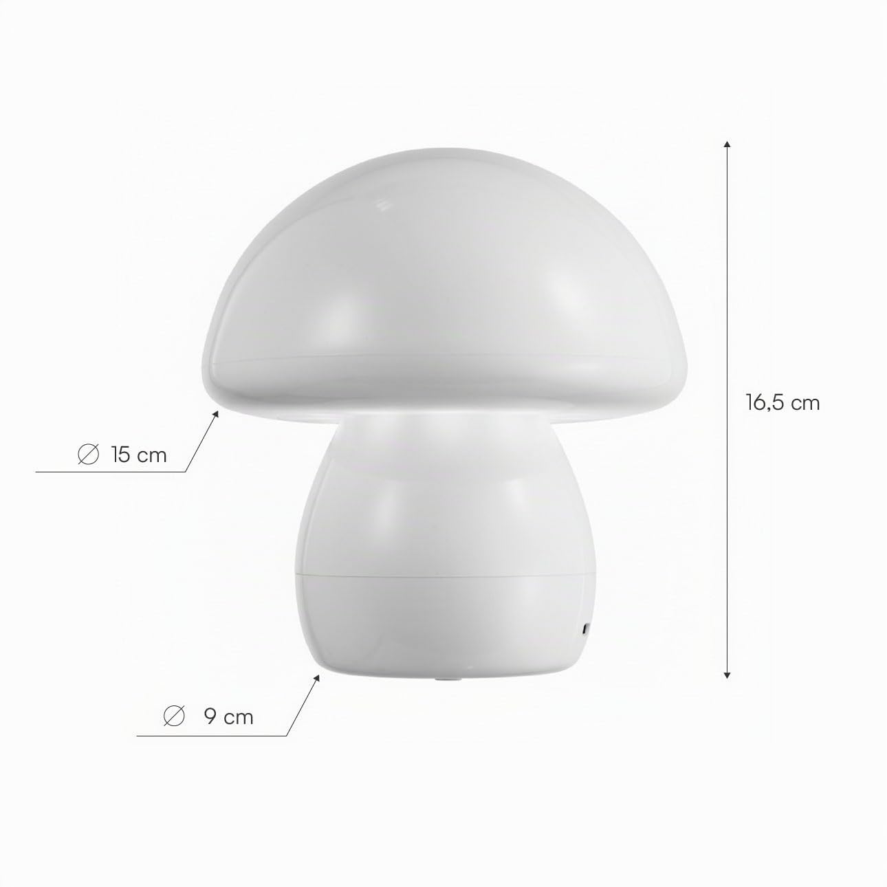 Baroni Home Lampada LED Fungo PVC Bianca 15x15x16,5 cm