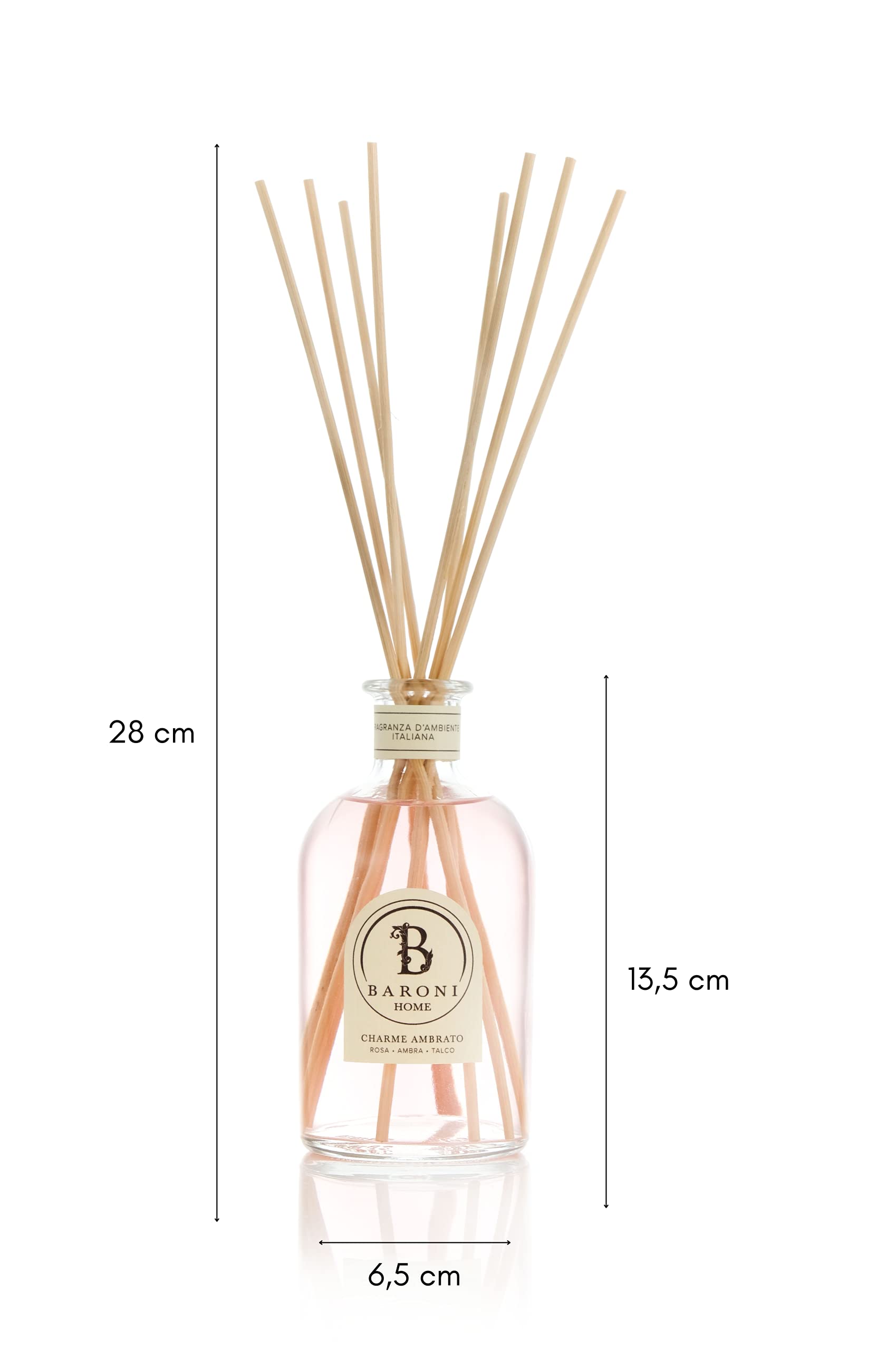 Baroni Home diffusore bastoncini Charme Ambrato 250 ml naturale