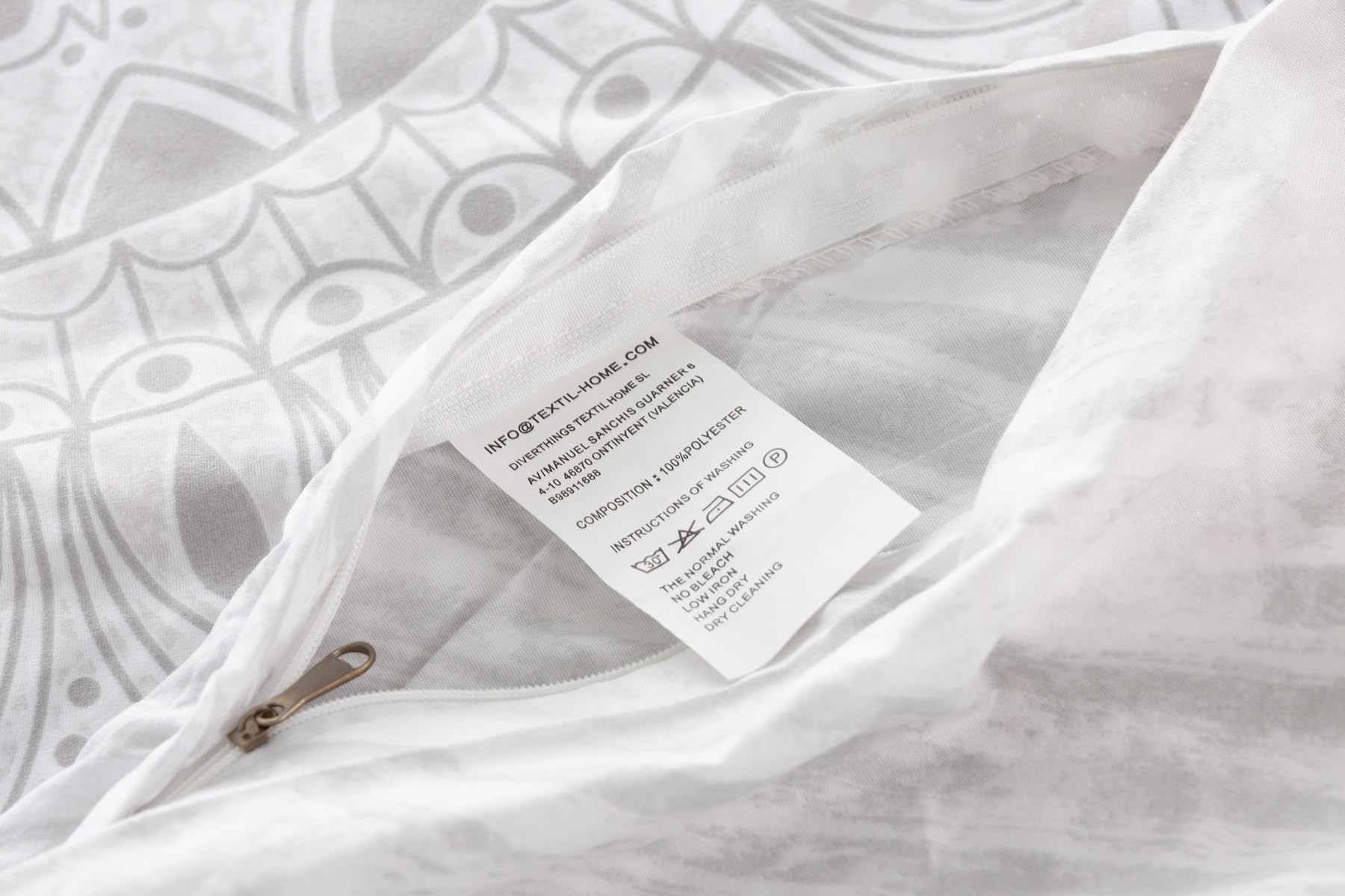 Textilhome Copripiumino Matrimoniale Grigio 260x240 cm Reversibile