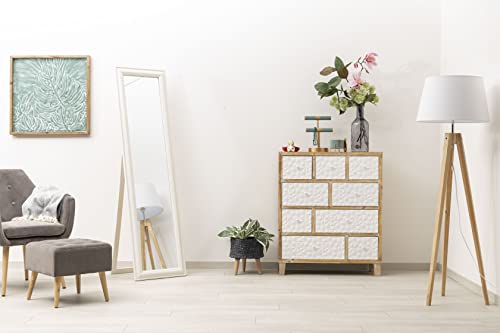 Baroni Home Specchio da Terra Bianco 43x163 cm Inclinabile