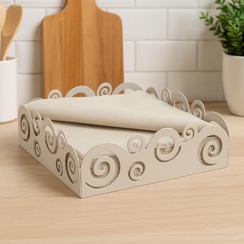Baroni Home Portatovaglioli Metallo Ricciolo Tortora 16,5 cm