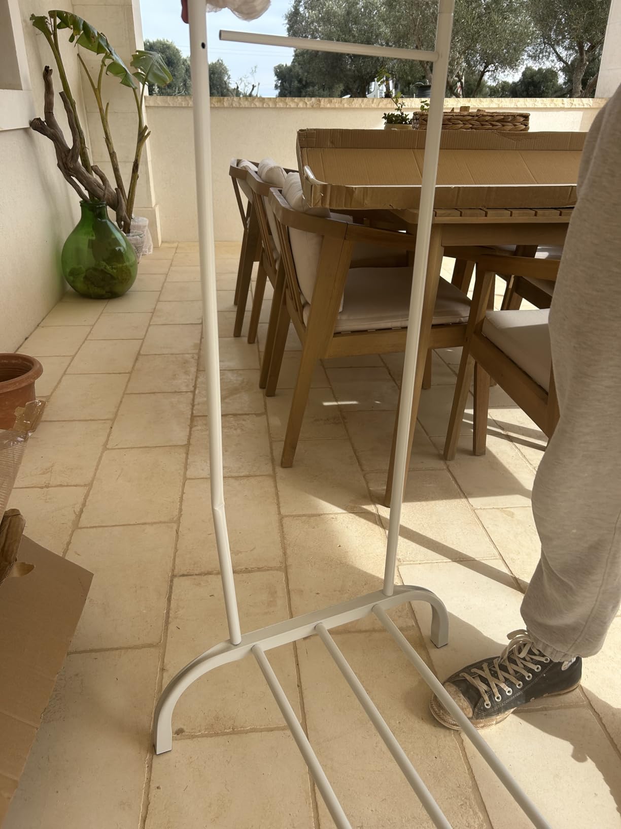 Baroni Home Stand Appendiabiti Doppia Barra Bianco 110x55x145 cm