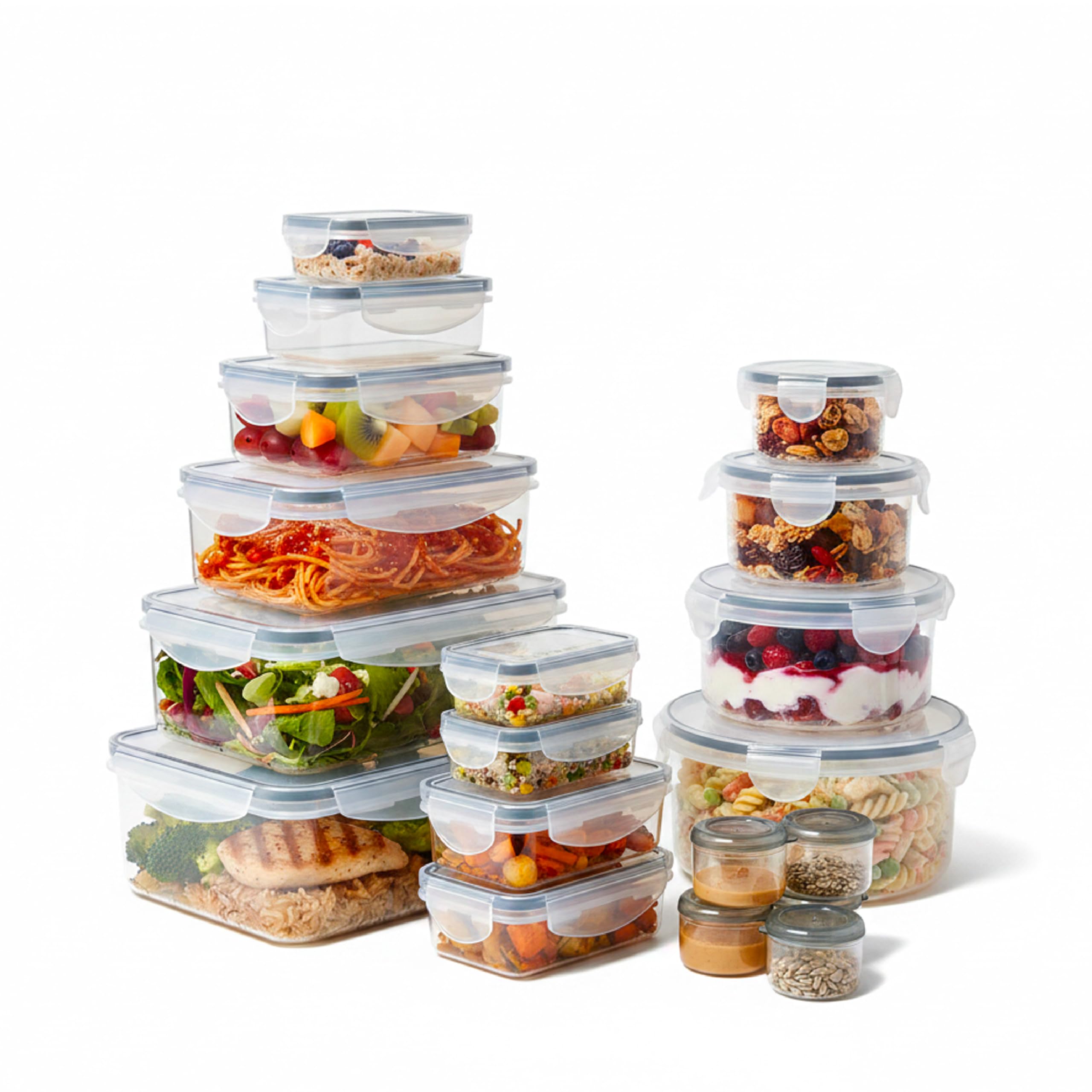 Baroni Home Set 32 Contenitori Alimenti Ermetici 16+16