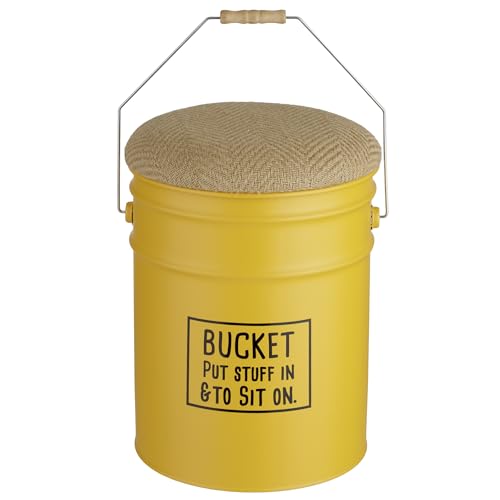 Baroni Home pouf contenitore giallo juta 40x31 cm