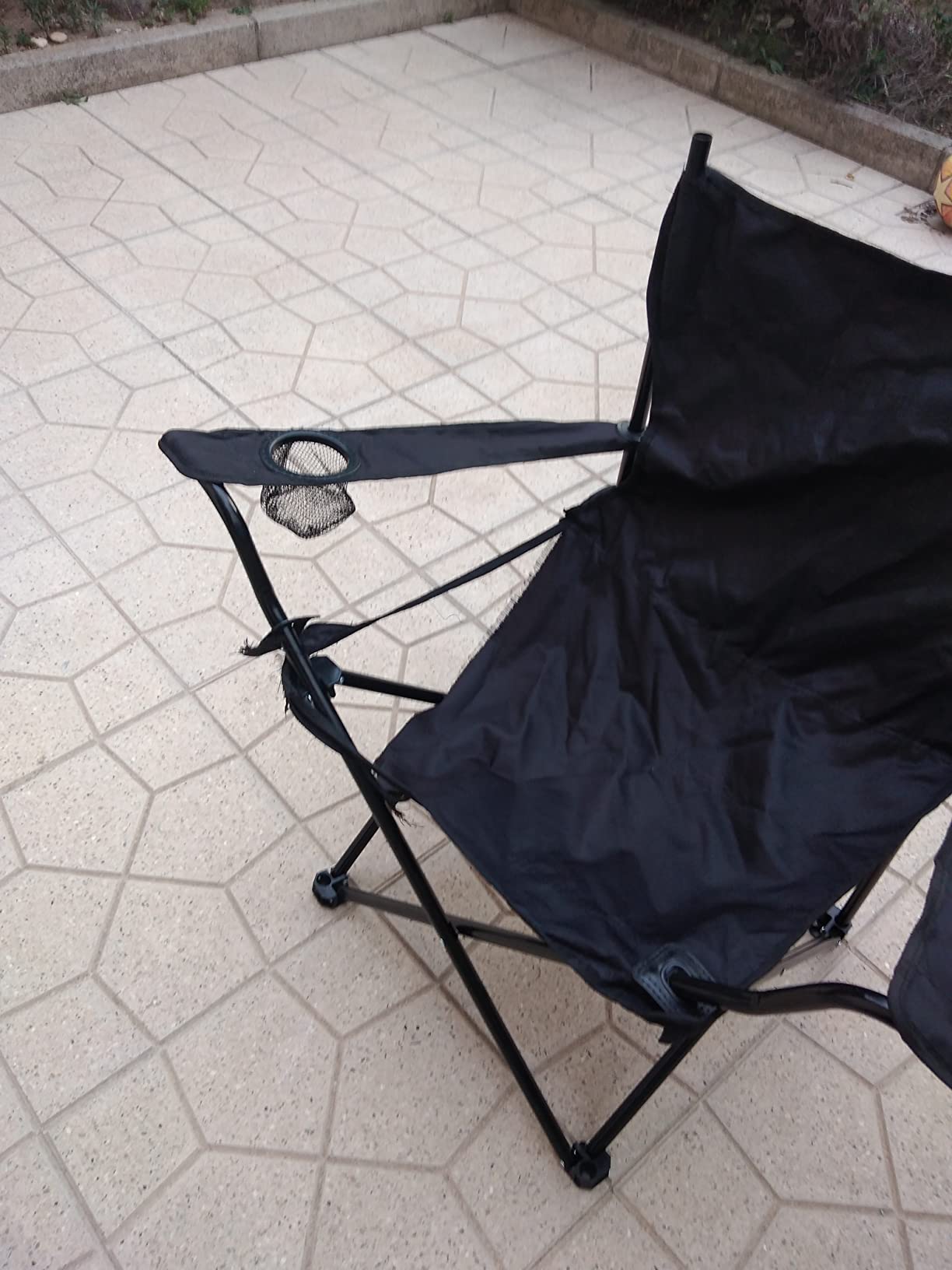 Baroni Home Sedia Campeggio Set 2 Nero Pieghevole 50x50x80