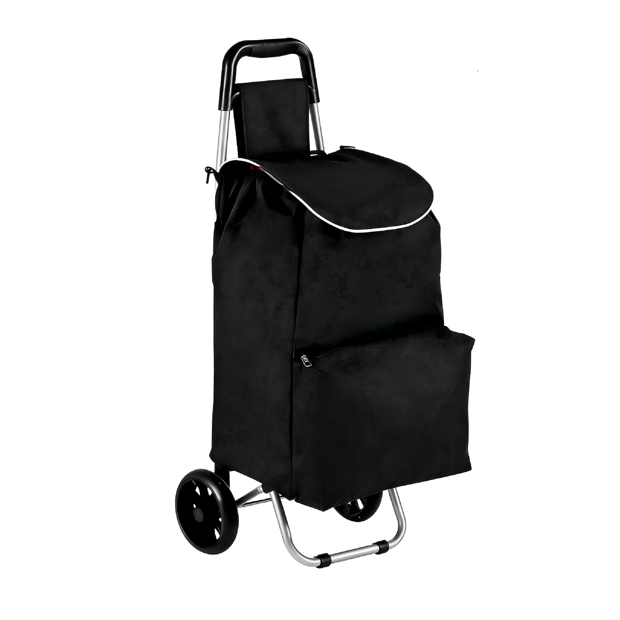 Baroni Home Carrello Spesa 35L Nero 35x35x94 cm Ruote