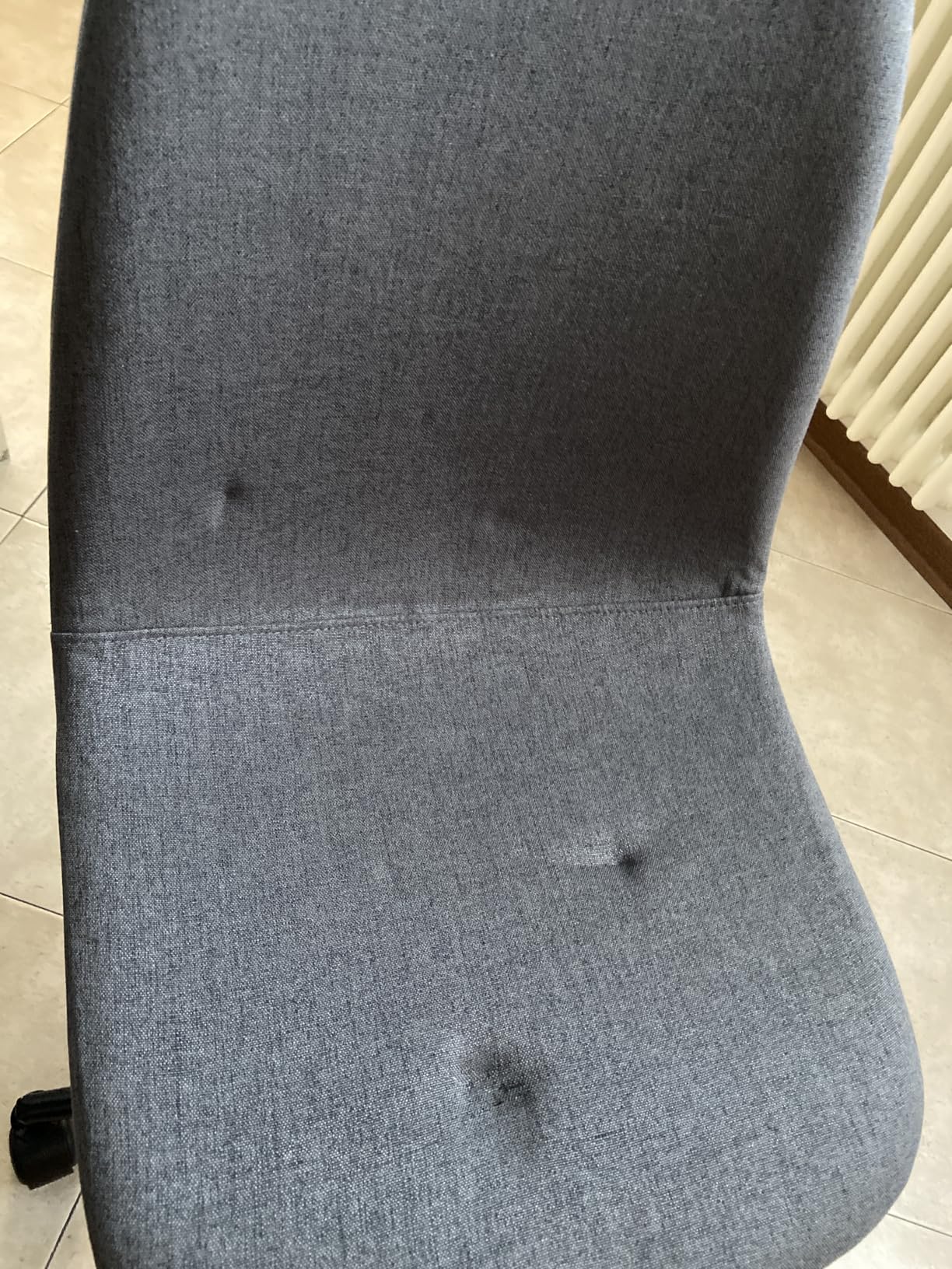 Baroni Home sedia ufficio girevole blu tessuto senza braccioli