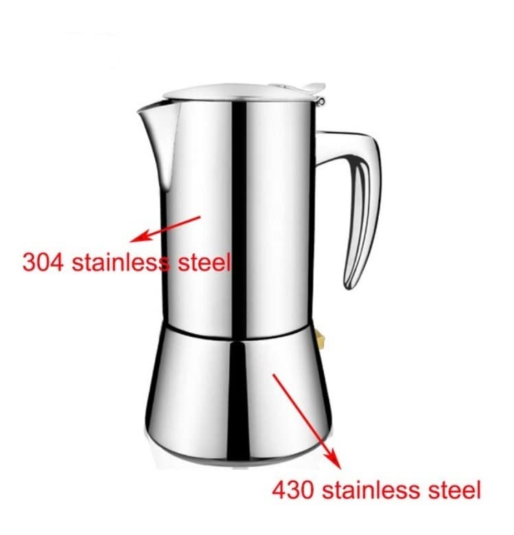 bonVIVO Moka 2 Tazze 100 ml Rame Induzione Acciaio Inox