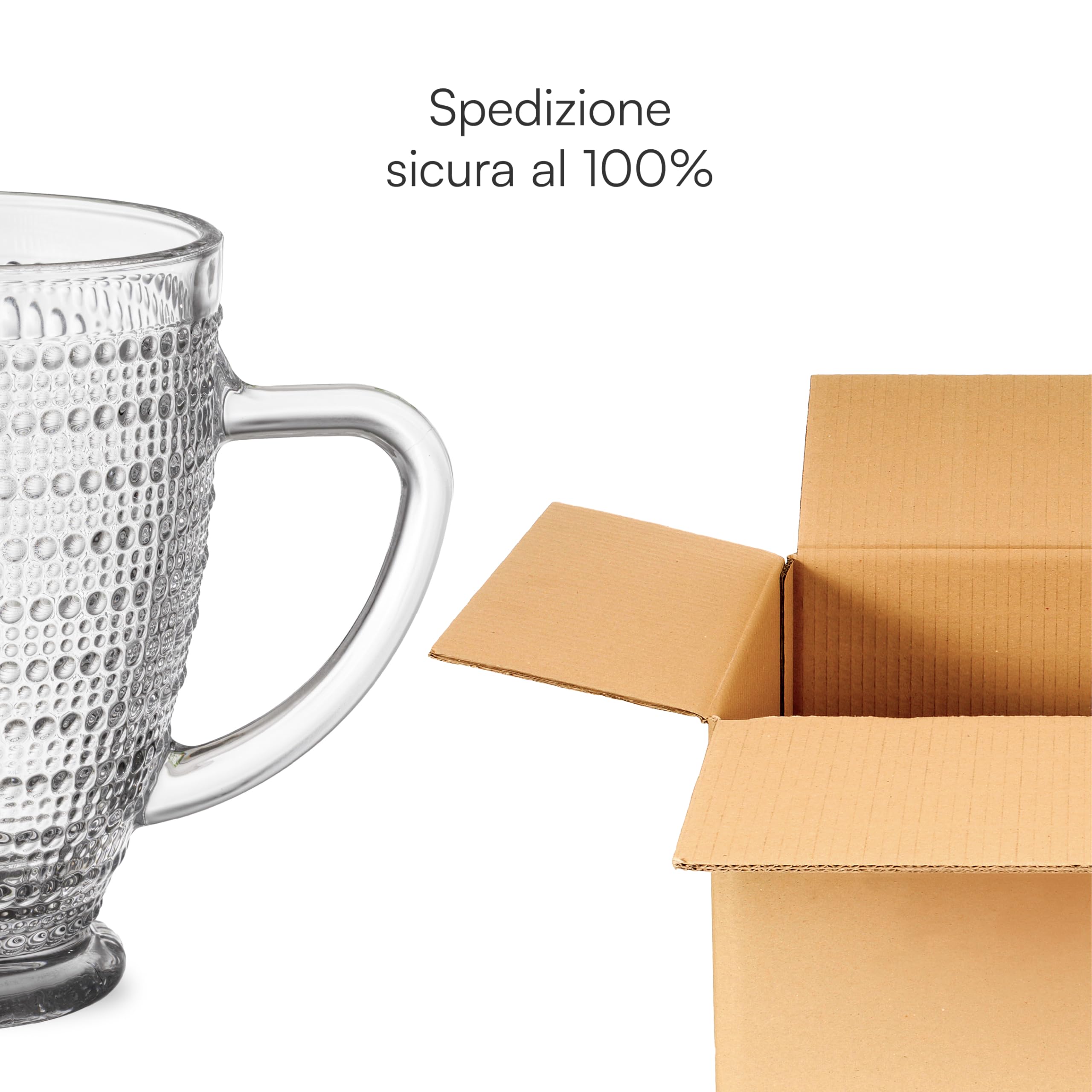 Baroni Home Caraffa Vetro Trasparente Pois Antigoccia 1L