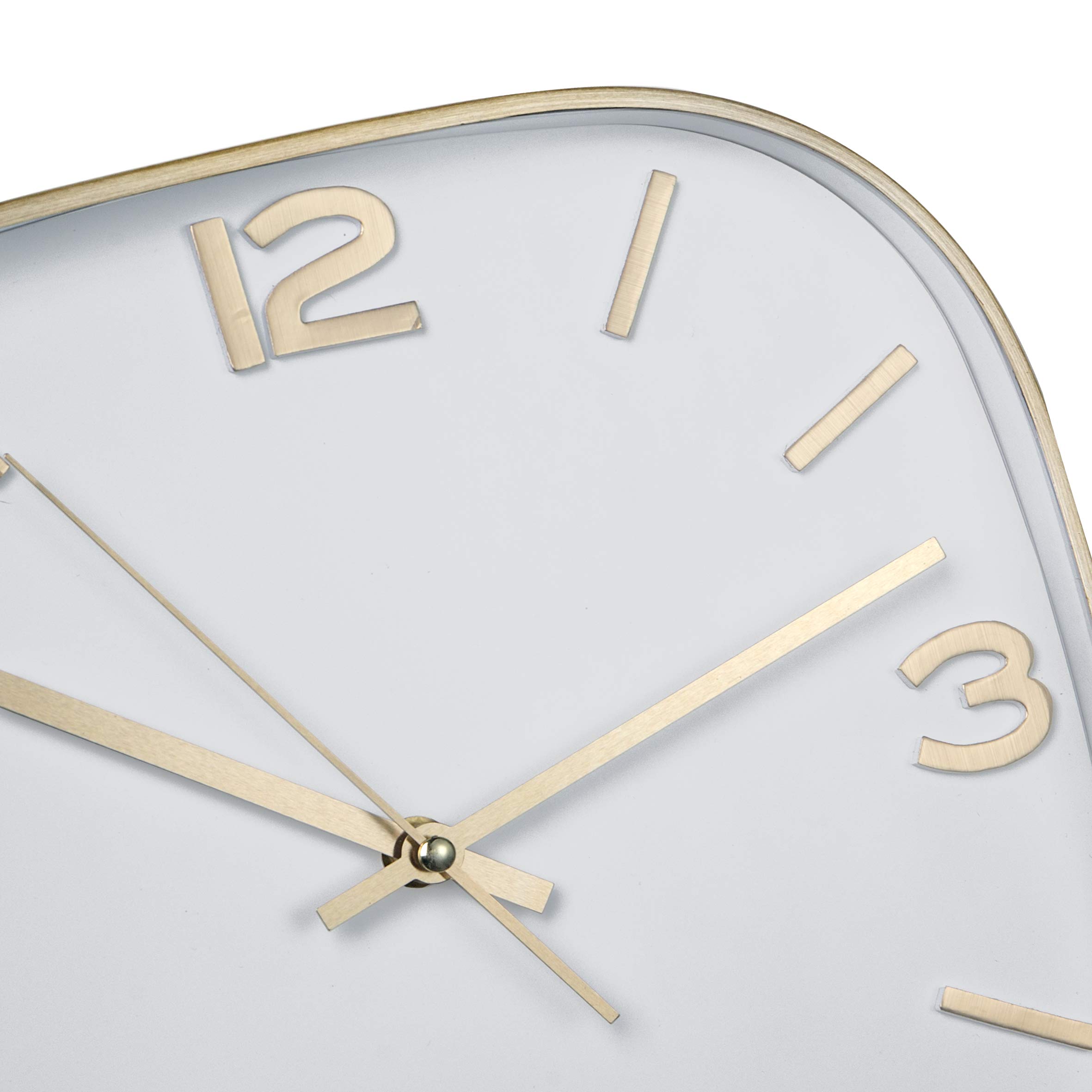 Baroni Orologio Parete PVC Quadrato Oro 29x29 cm Silenzioso
