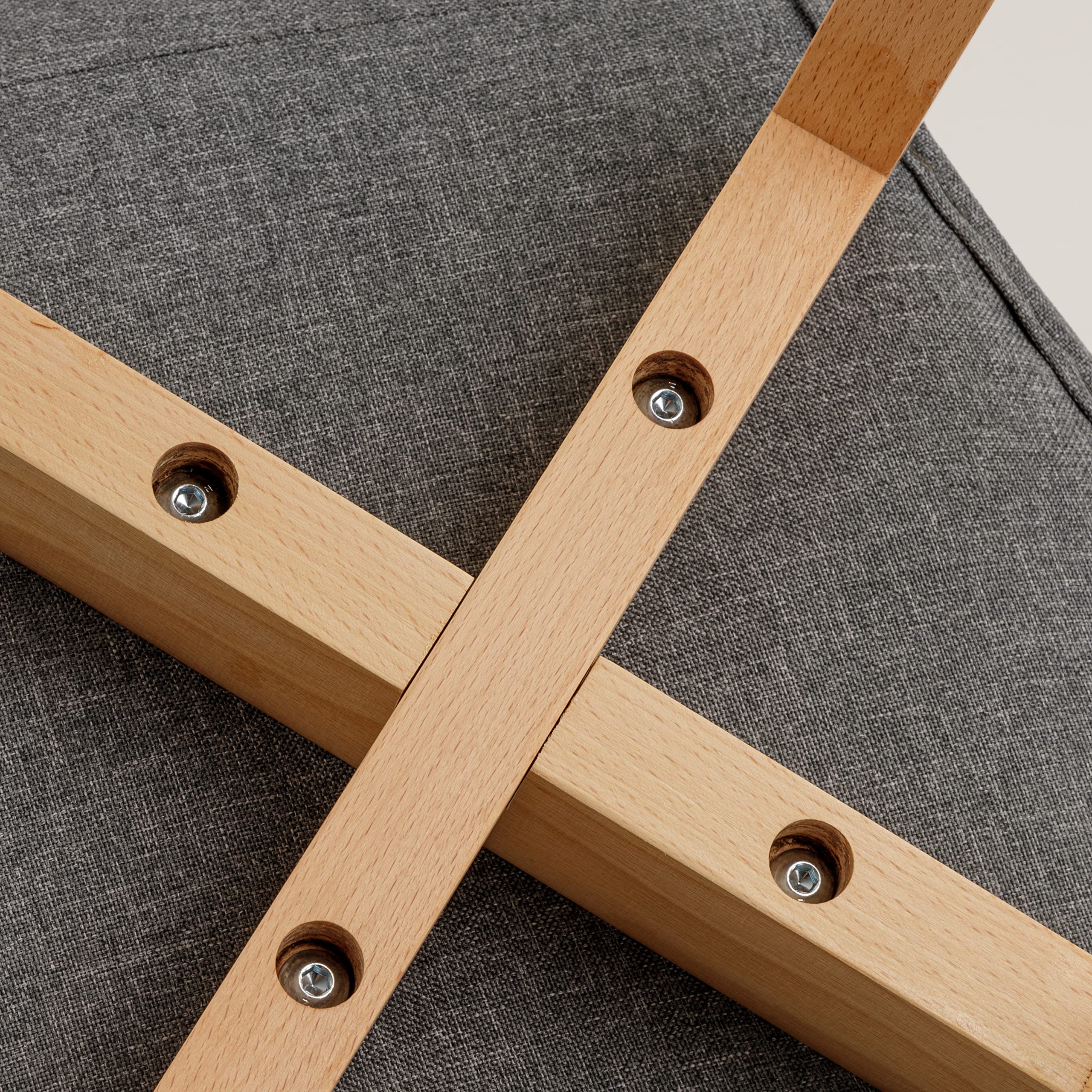 Baroni Home sedia grigia 4 pezzi gambe legno