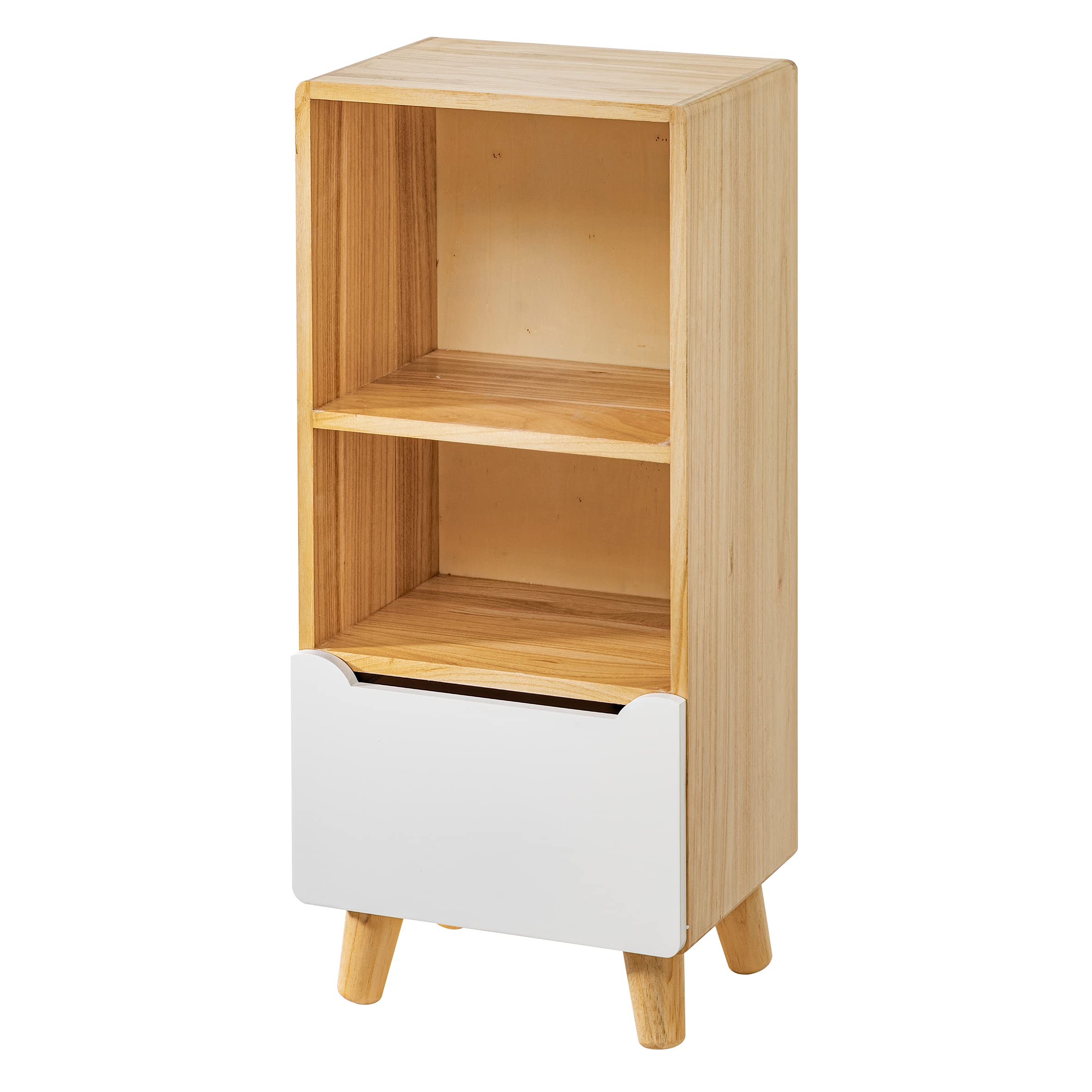 Baroni Home scaffale legno bianco con cassetto 38x38x114 cm