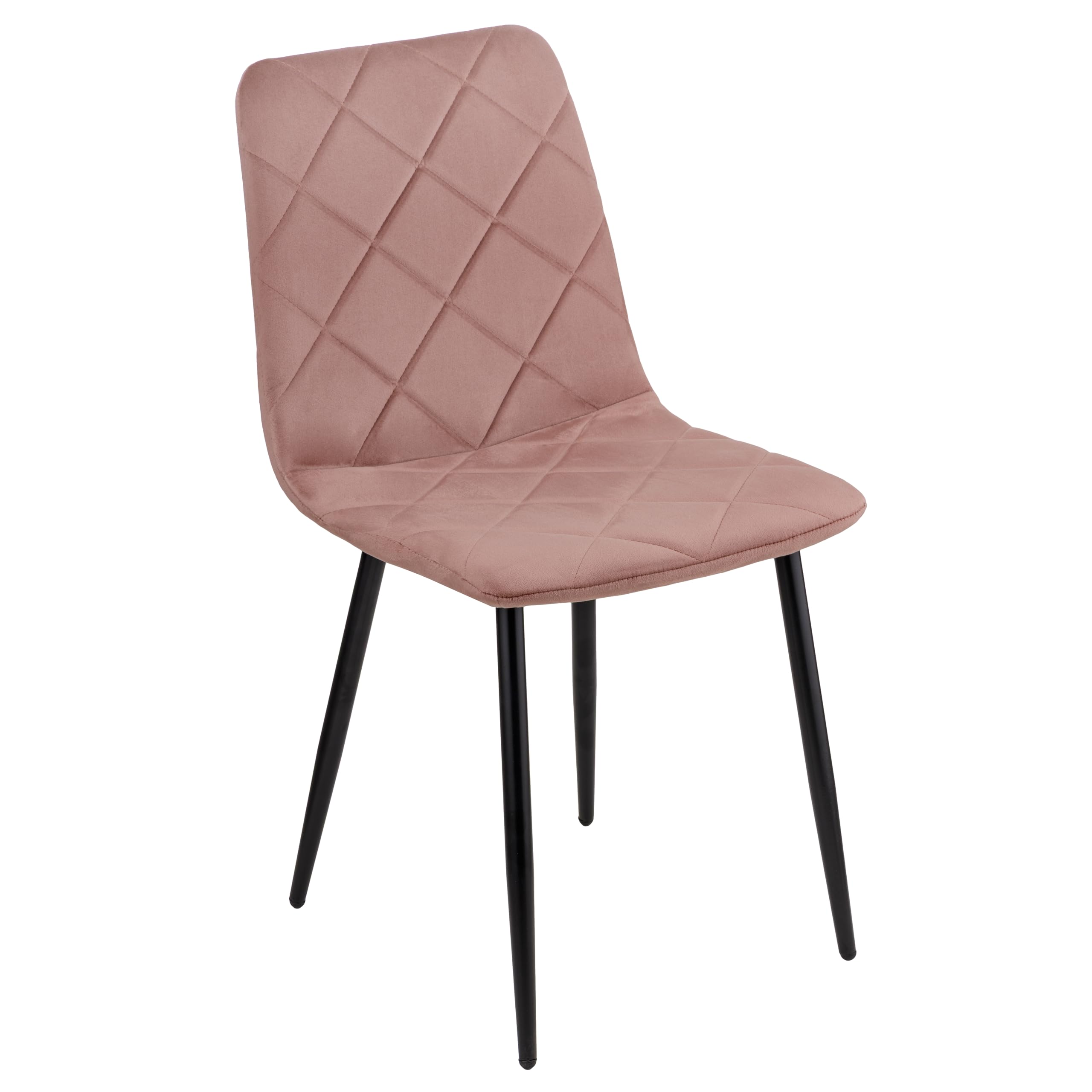 Baroni Home sedia in velluto rosa 52x44x85 cm gambe ferro
