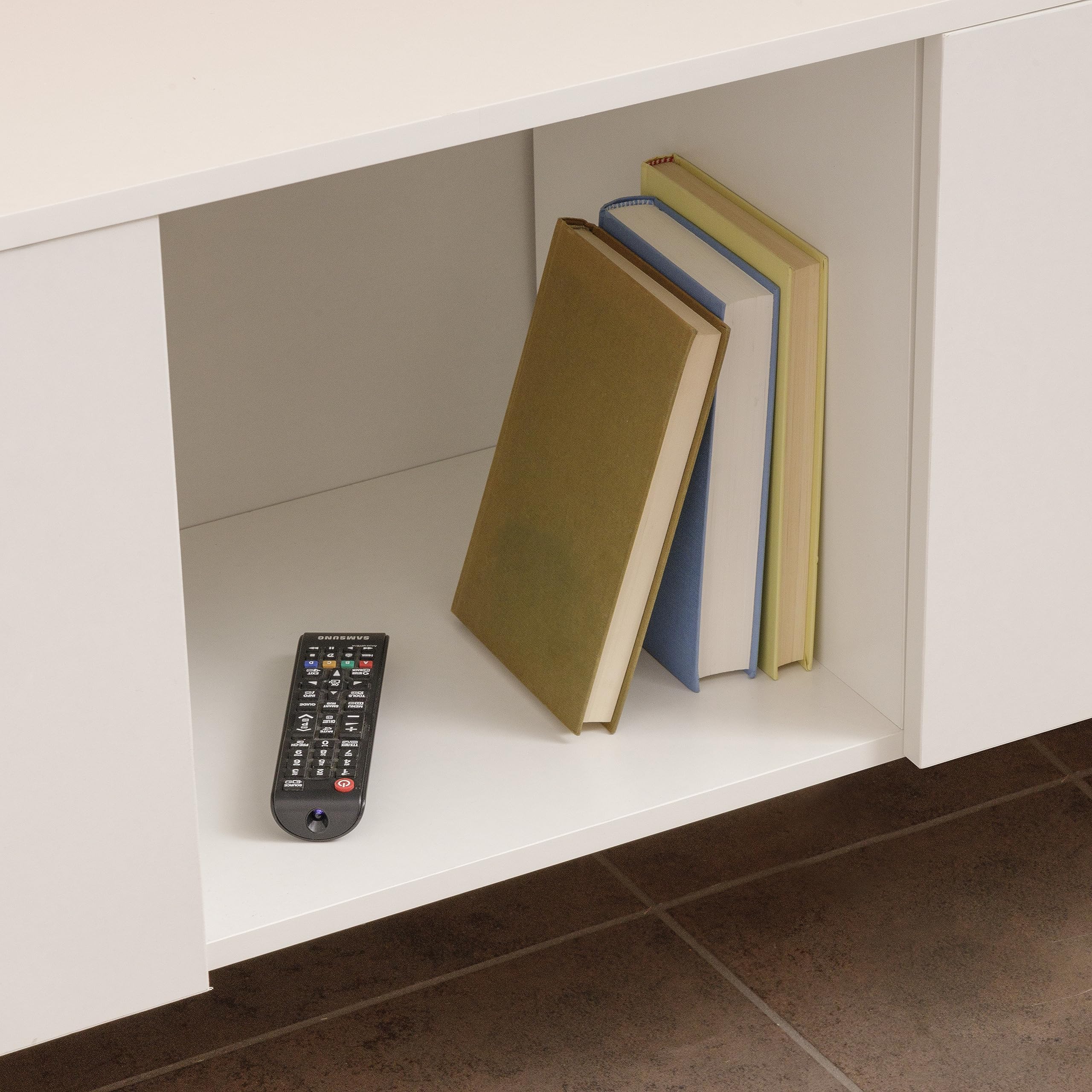 Baroni Home Mobile TV 2 Sportelli 1 Ripiano Bianco 120 cm
