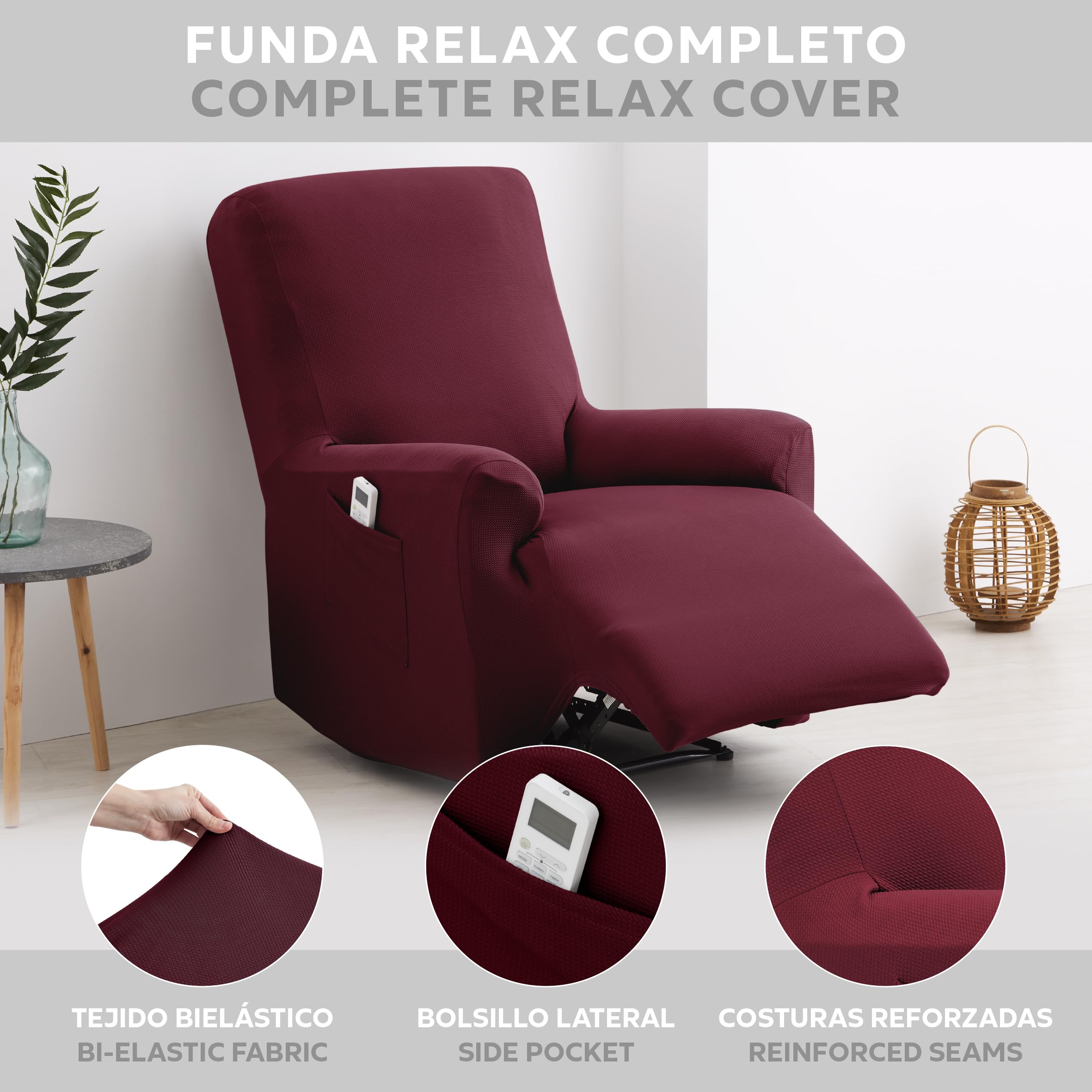 Textilhome Teide Copripoltrona Relax Rosso 1 Posto Antigraffio