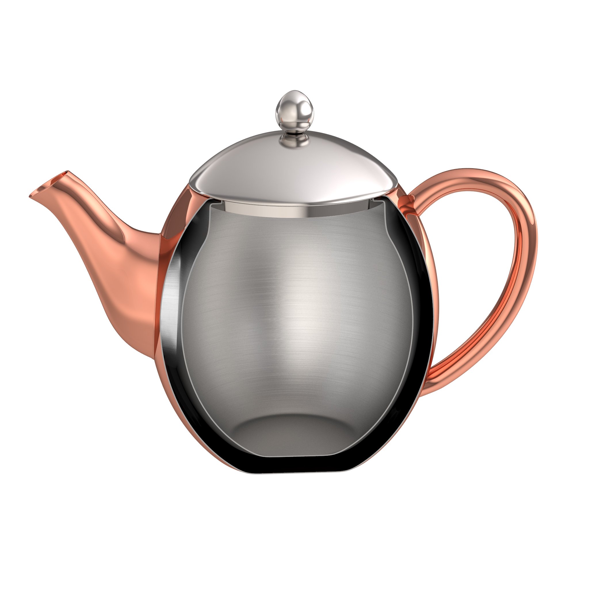bonVIVO TEO teiera acciaio inox rame 1200 ml con stantuffo