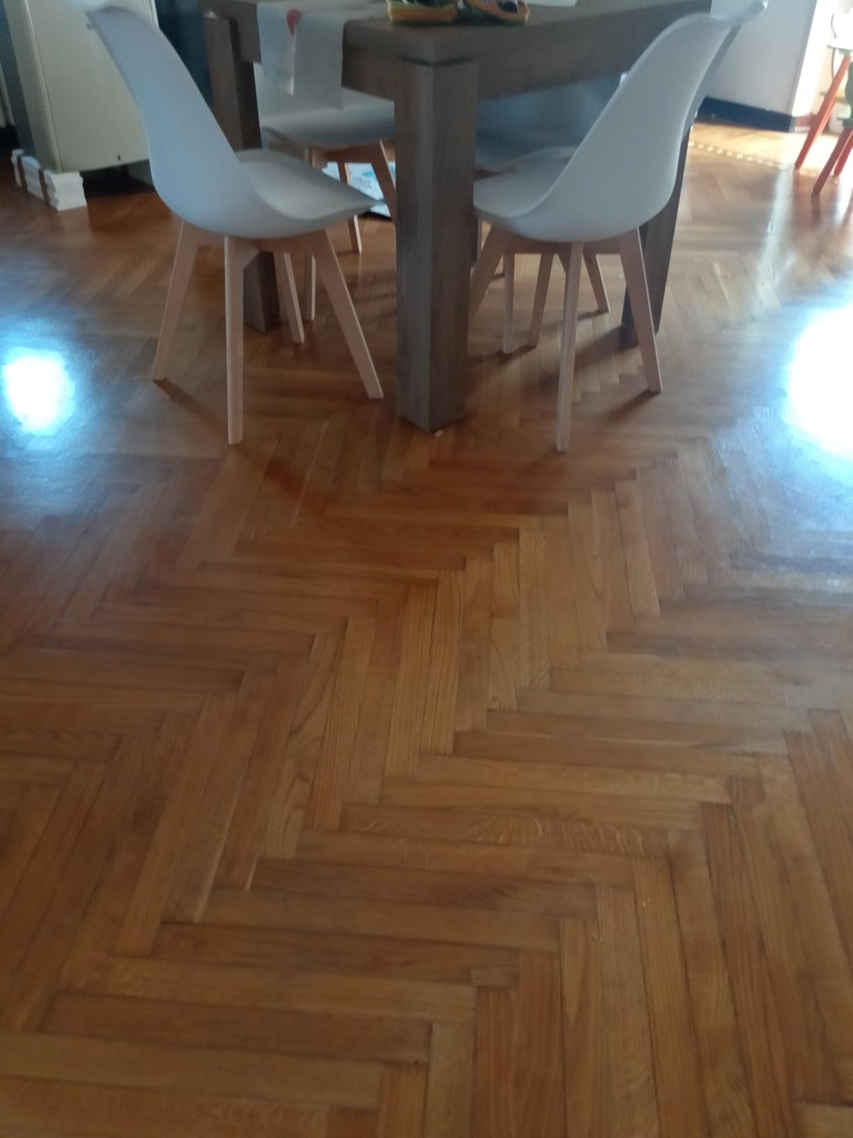 Baroni Home Set 4 Sedie Bianche Gambe Legno 54x46x82 cm