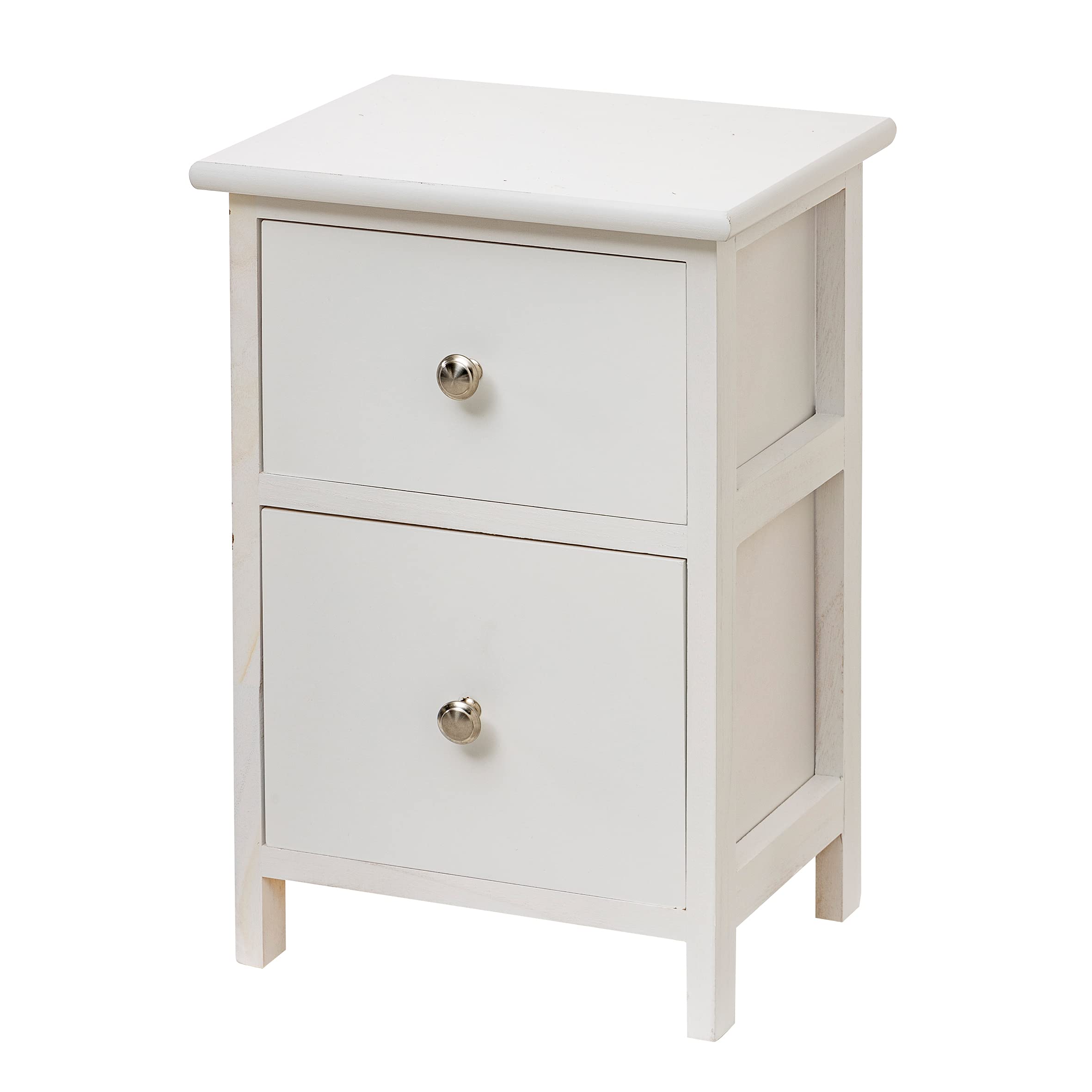 Baroni Home Comodino 2 Cassetti Legno Azzurro 30x24x43 cm