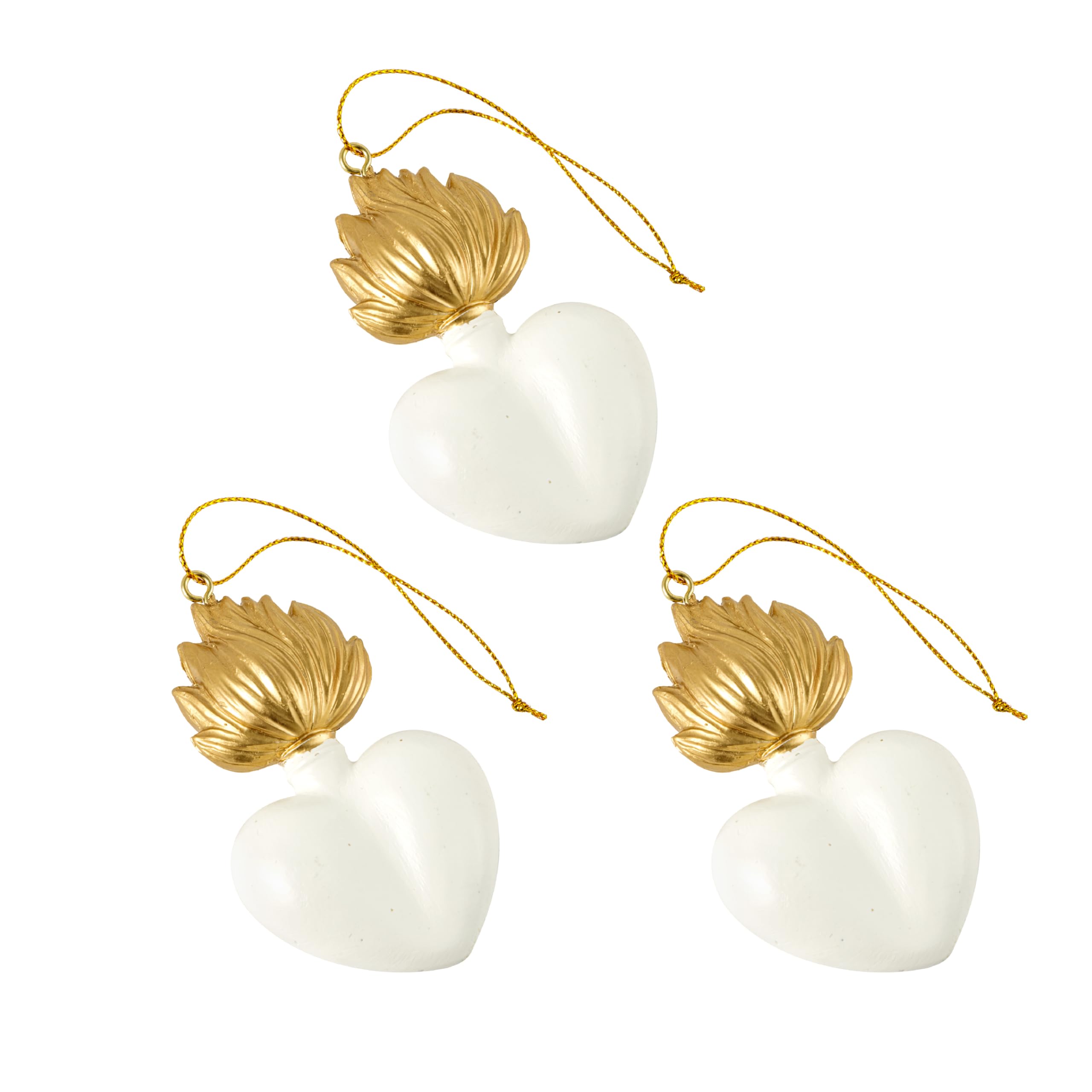 Baroni Home Sacro Cuore set 3 pendenti resina turchese oro