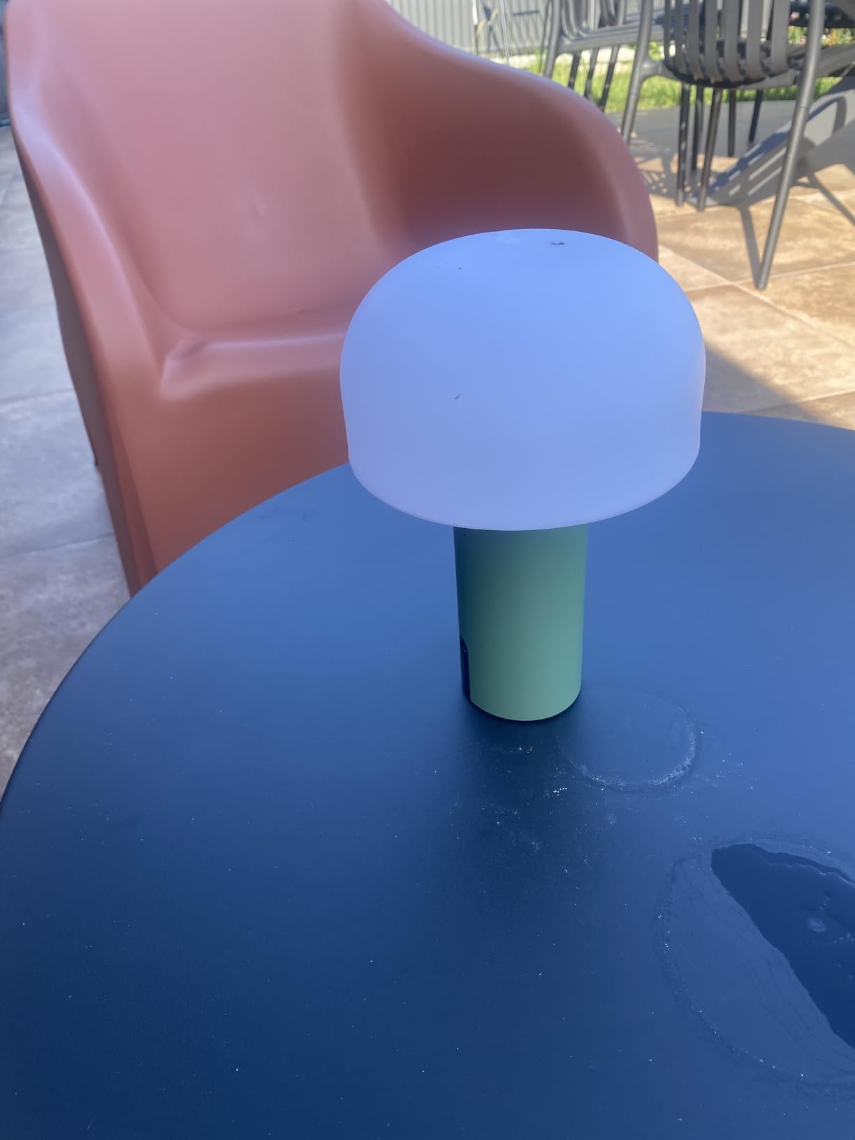 Baroni Home Lampada LED Fungo Senza Fili Bianca 22 cm Ricaricabile