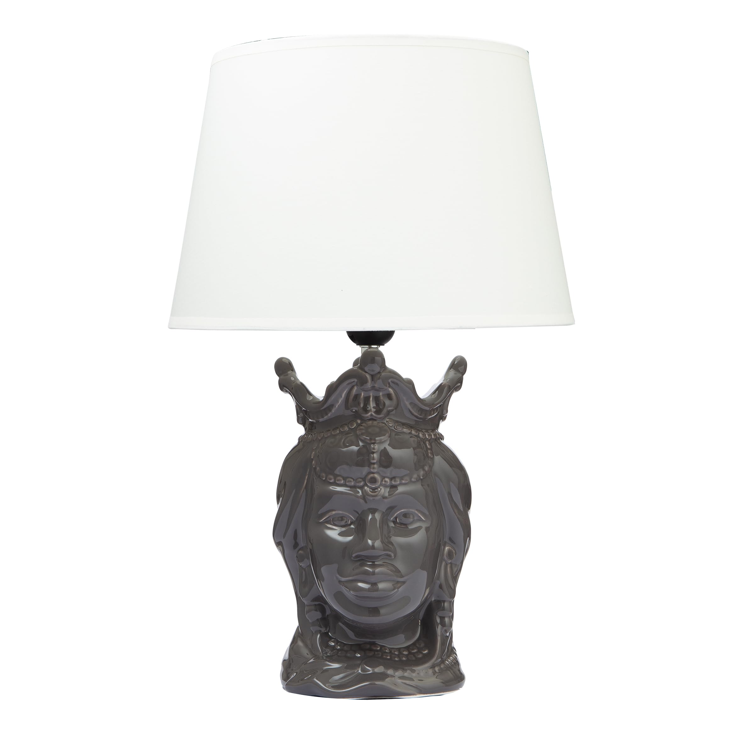 Baroni Home Pigna Nera Lampada Tavolo Ceramica E27