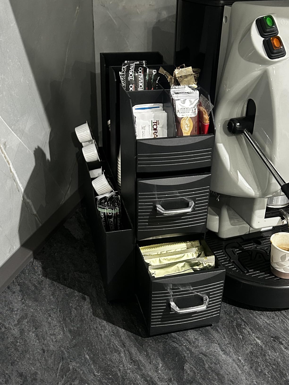 Baroni Home Coffee Station Nera Porta Capsule 55 Capsule 11 Scomparti