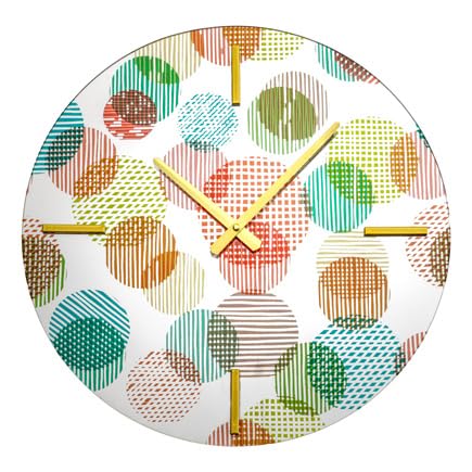 Baroni Home orologio da parete vetro cerchi 43 cm dorato